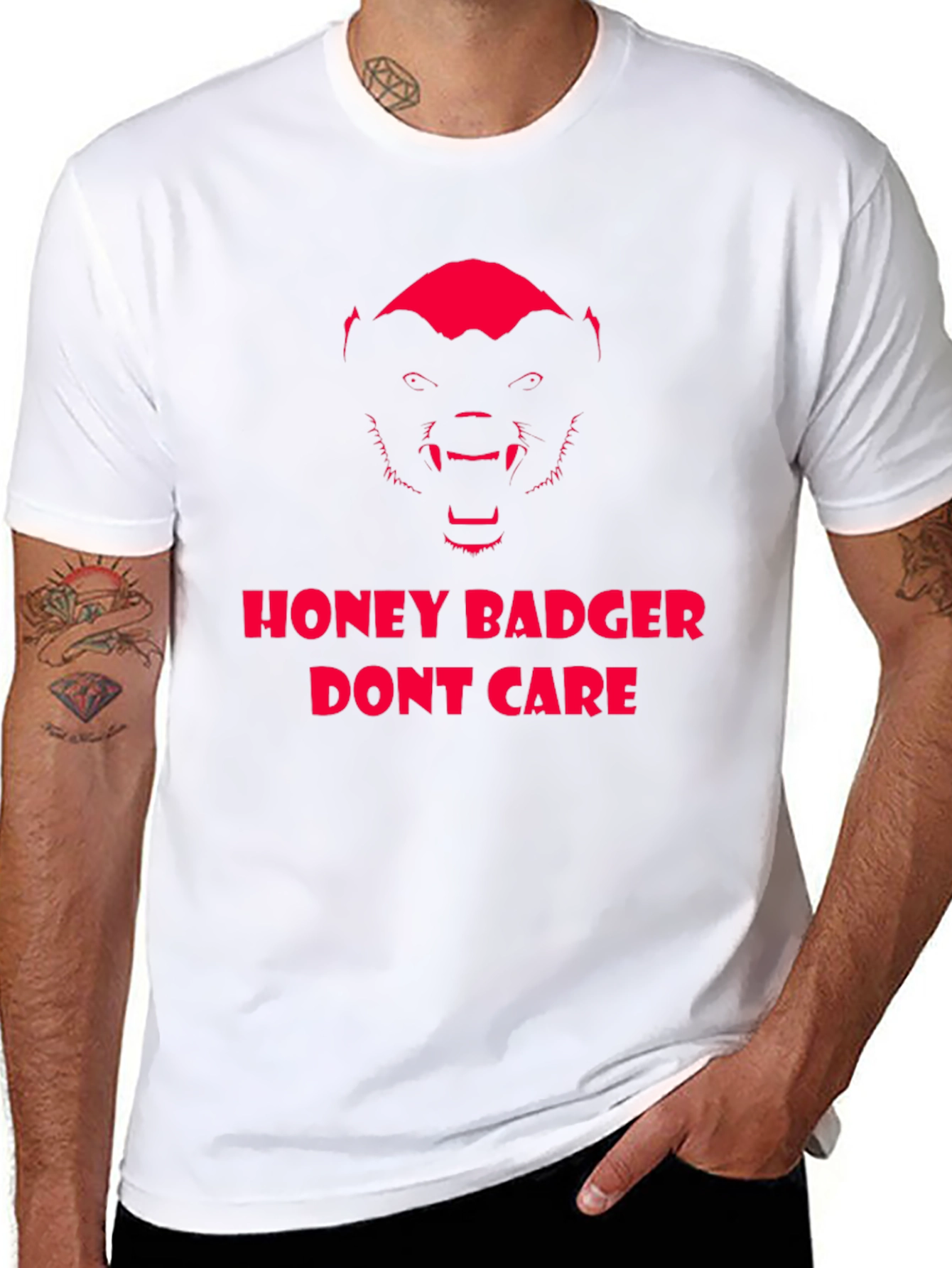 Honey Badger Dont Care Graphic Tee - Black