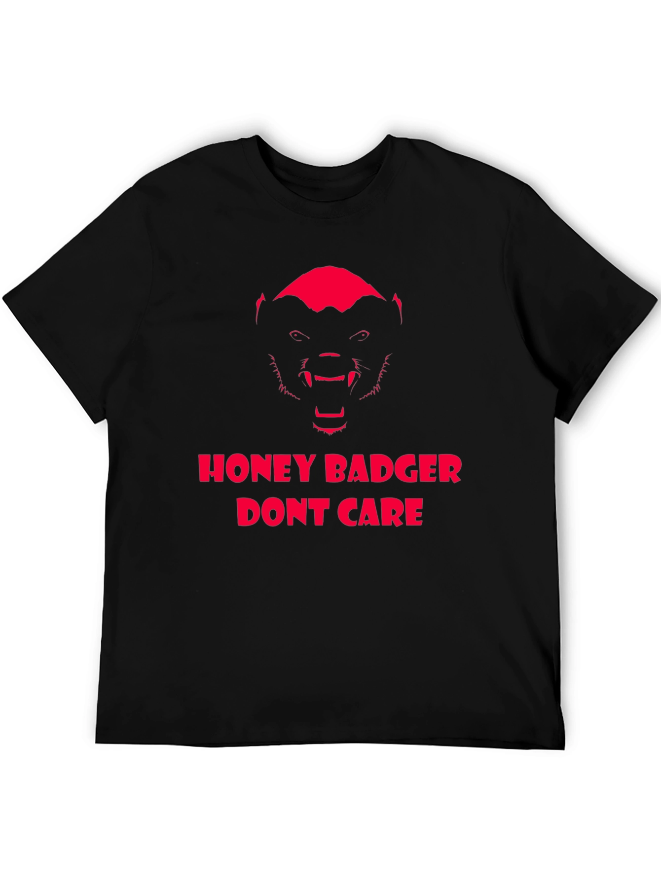 Honey Badger Dont Care Graphic Tee - Black