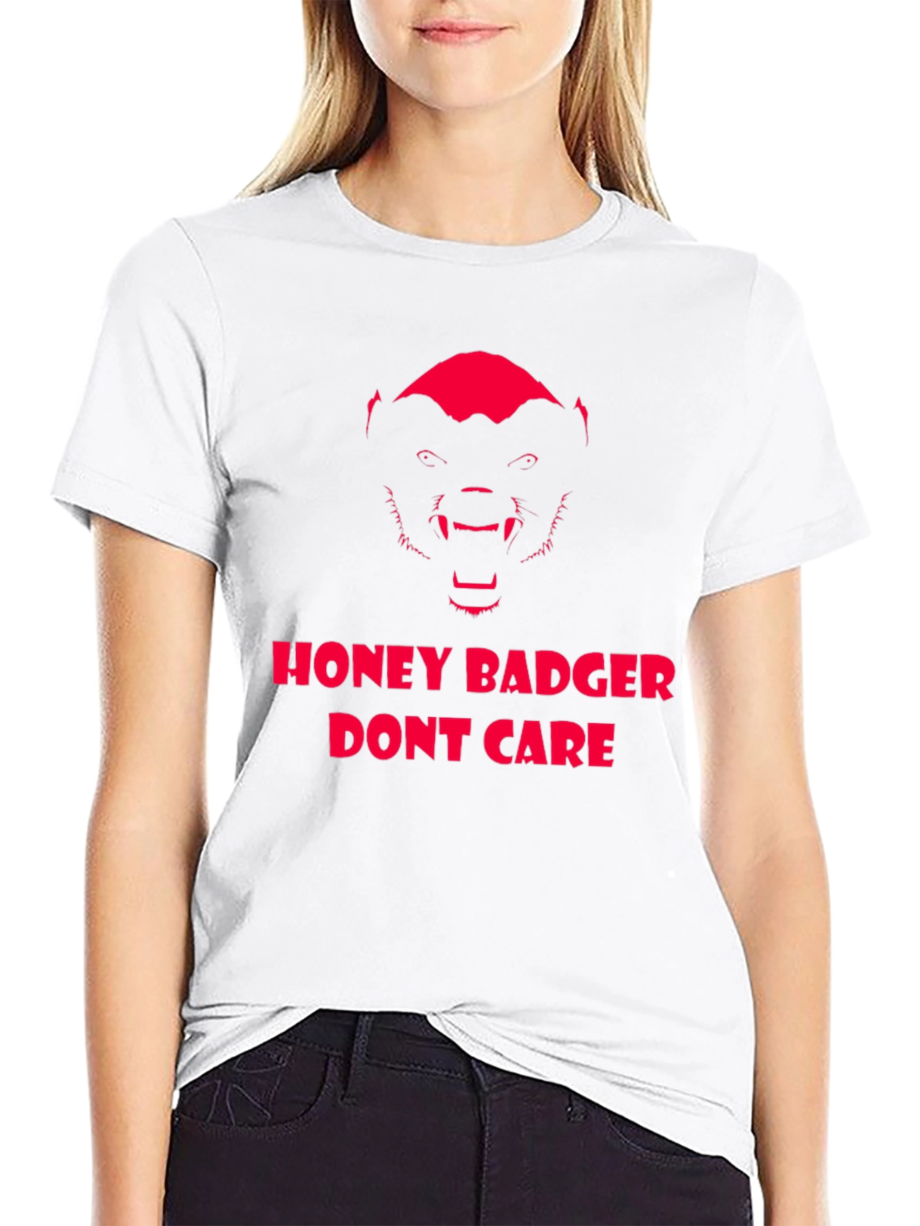 Honey Badger Dont Care Graphic Tee - Black