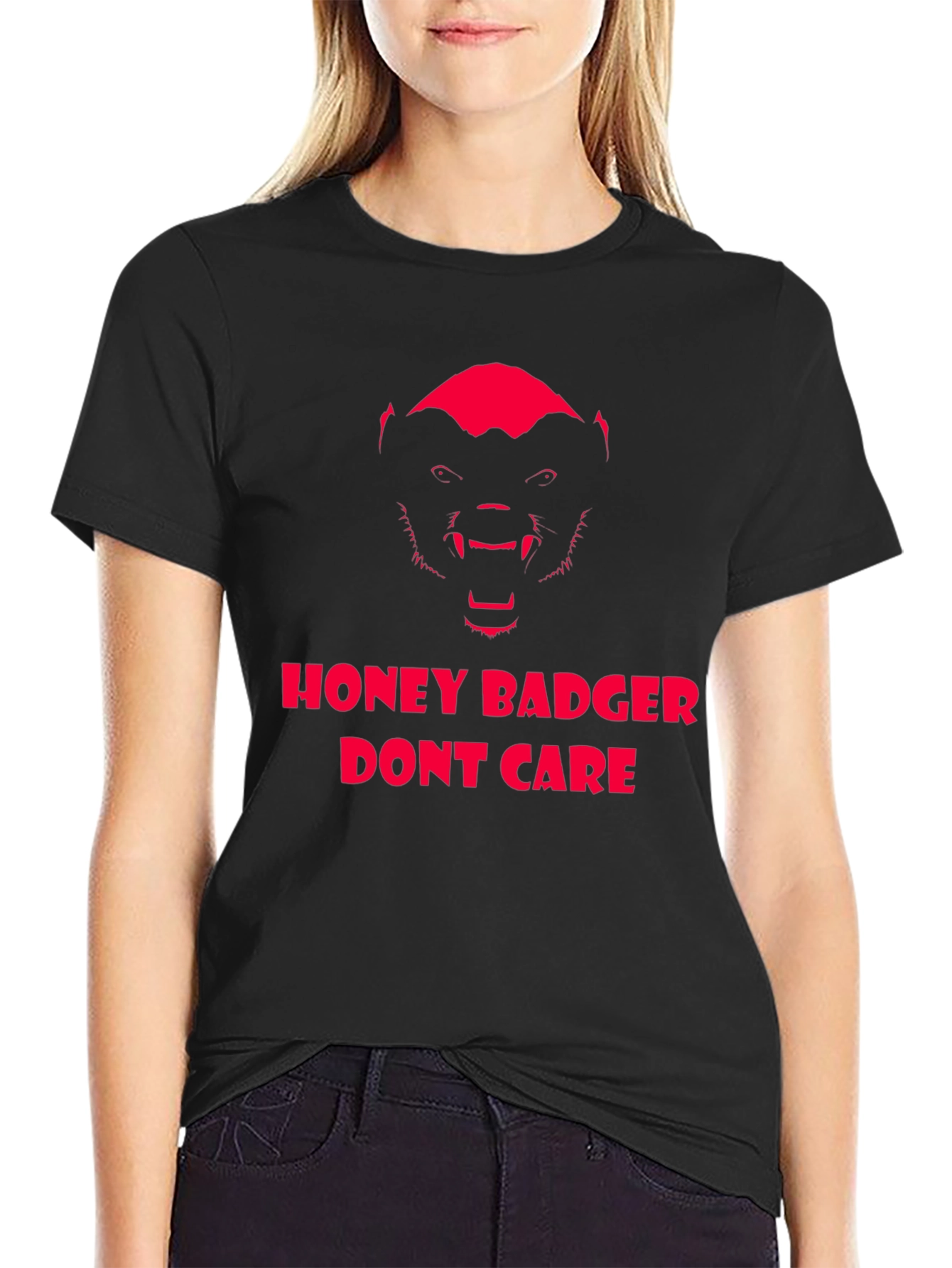 Honey Badger Dont Care Graphic Tee - Black