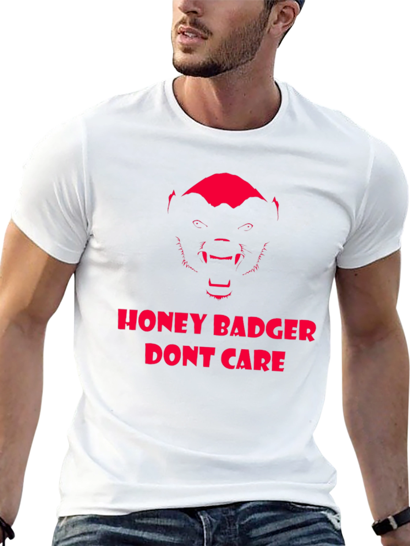Honey Badger Dont Care Graphic Tee - Black