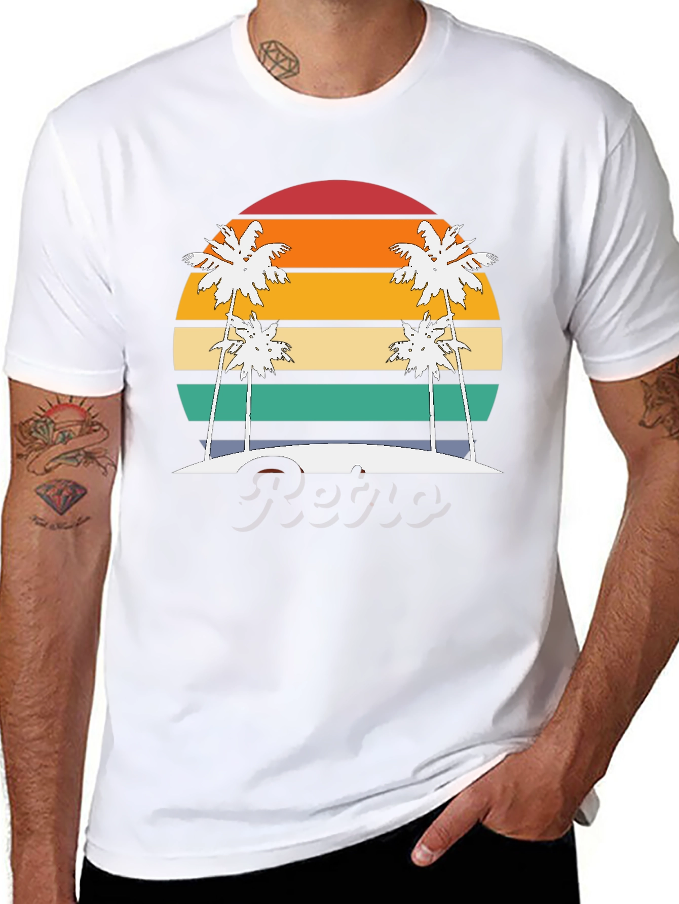 Retro Sunset Palm Tree T-Shirt