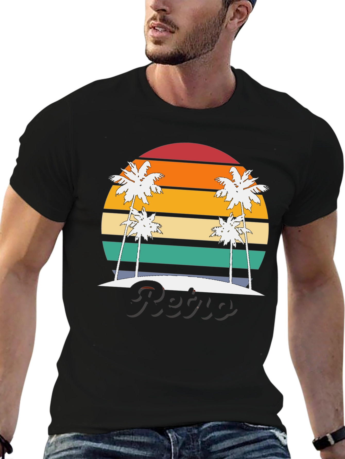 Retro Sunset Palm Tree T-Shirt