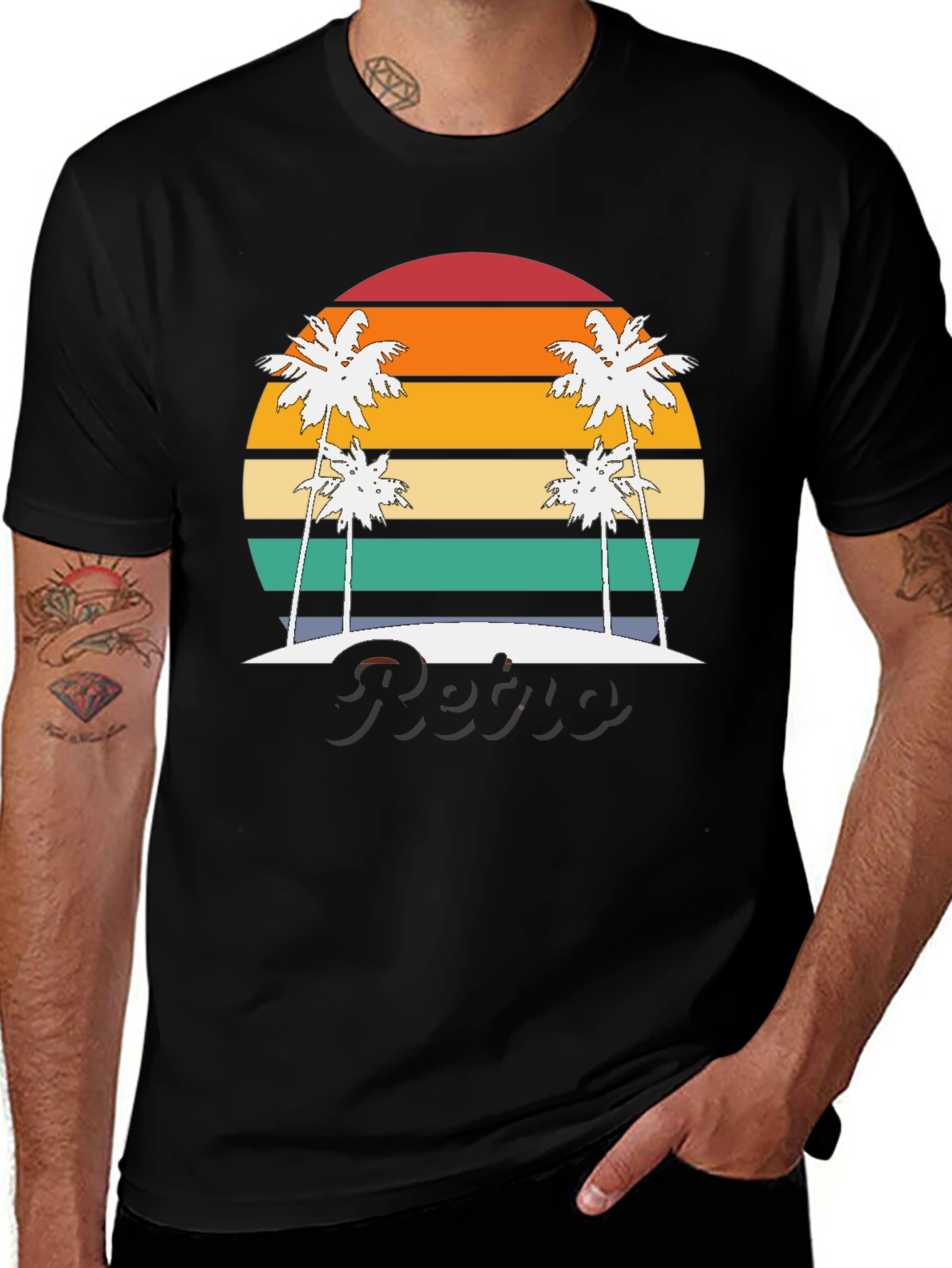 Retro Sunset Palm Tree T-Shirt