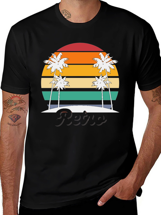 Retro Sunset Palm Tree T-Shirt