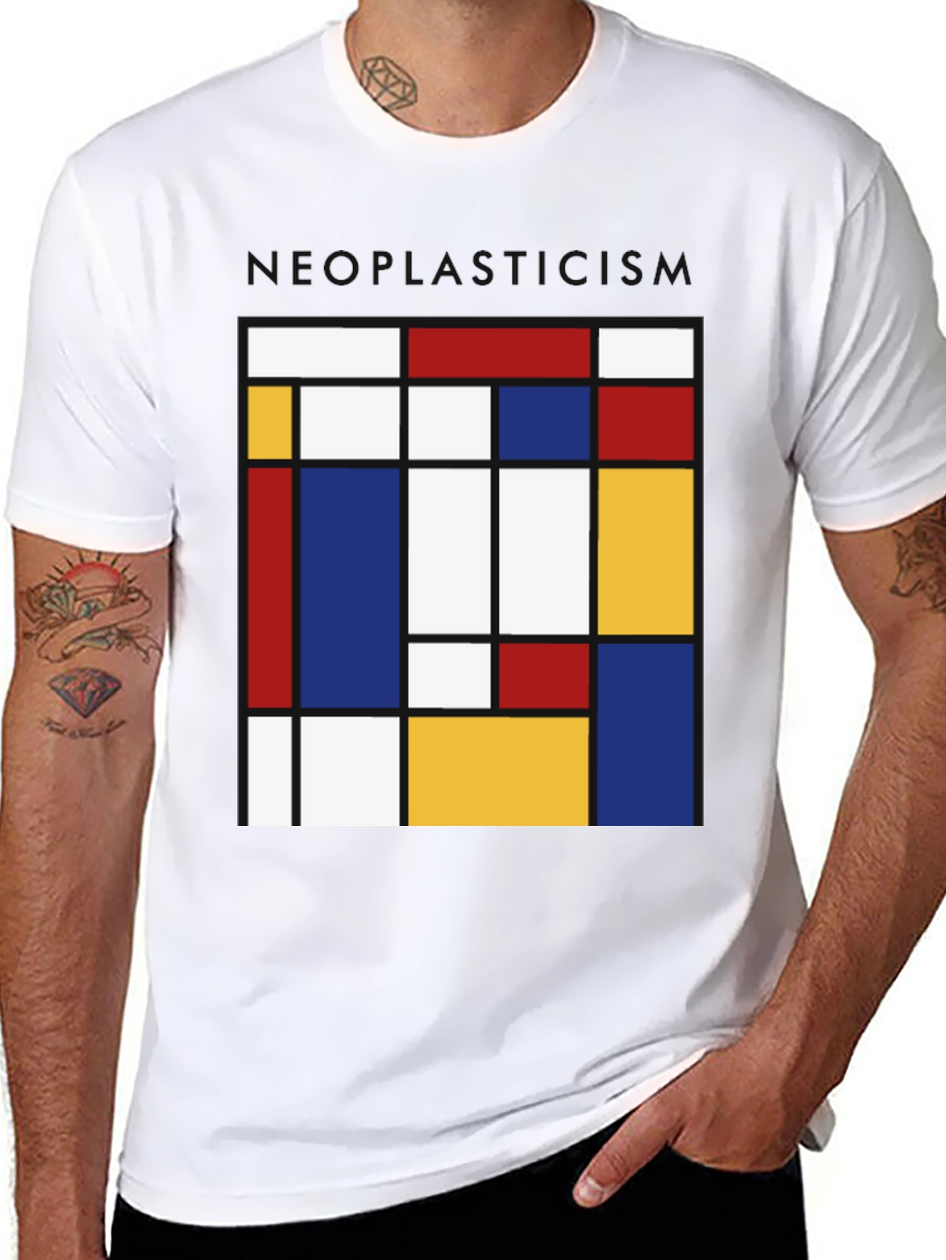 Neoplasticism Mondrian Style Graphic Tee - Abstract Art Shirt