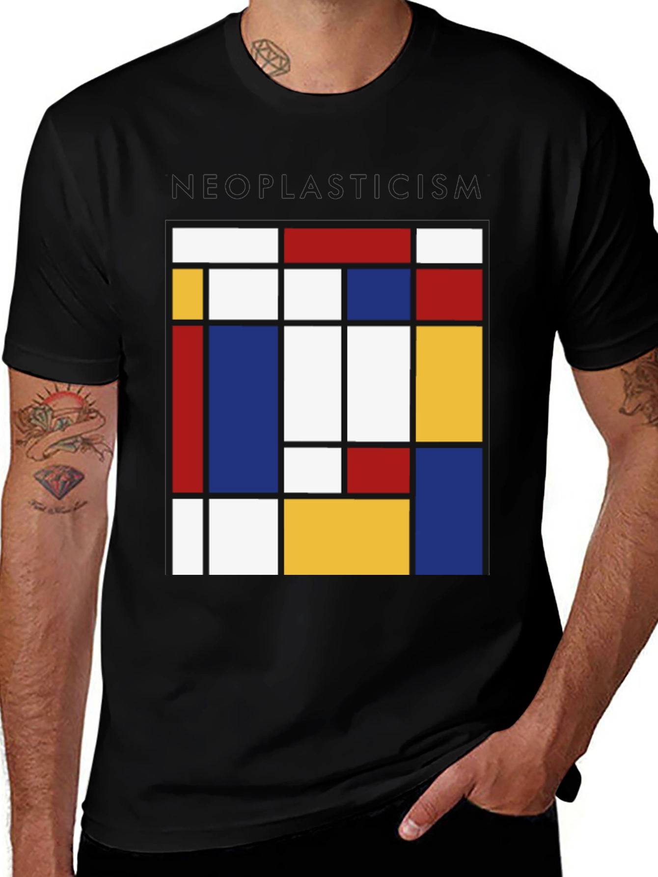 Neoplasticism Mondrian Style Graphic Tee - Abstract Art Shirt