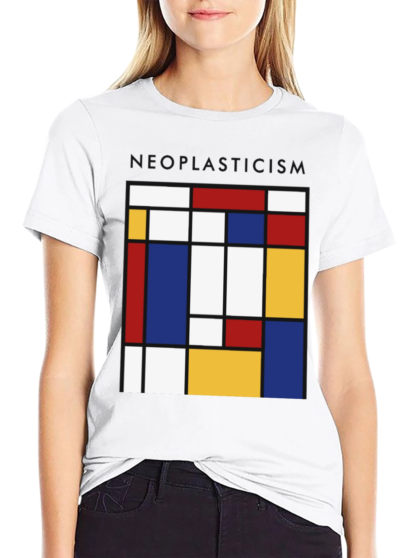 Neoplasticism Mondrian Style Graphic Tee - Abstract Art Shirt