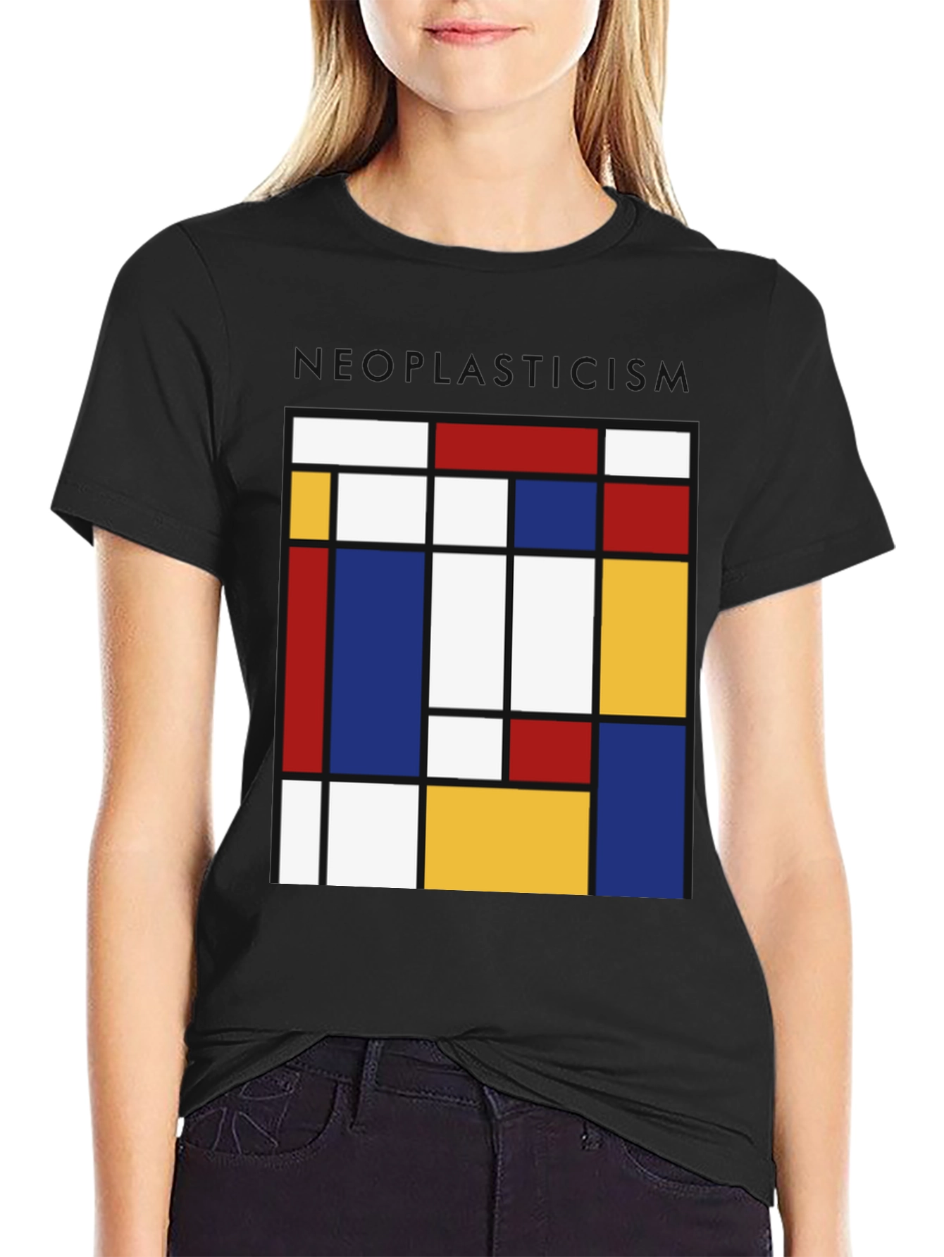 Neoplasticism Mondrian Style Graphic Tee - Abstract Art Shirt