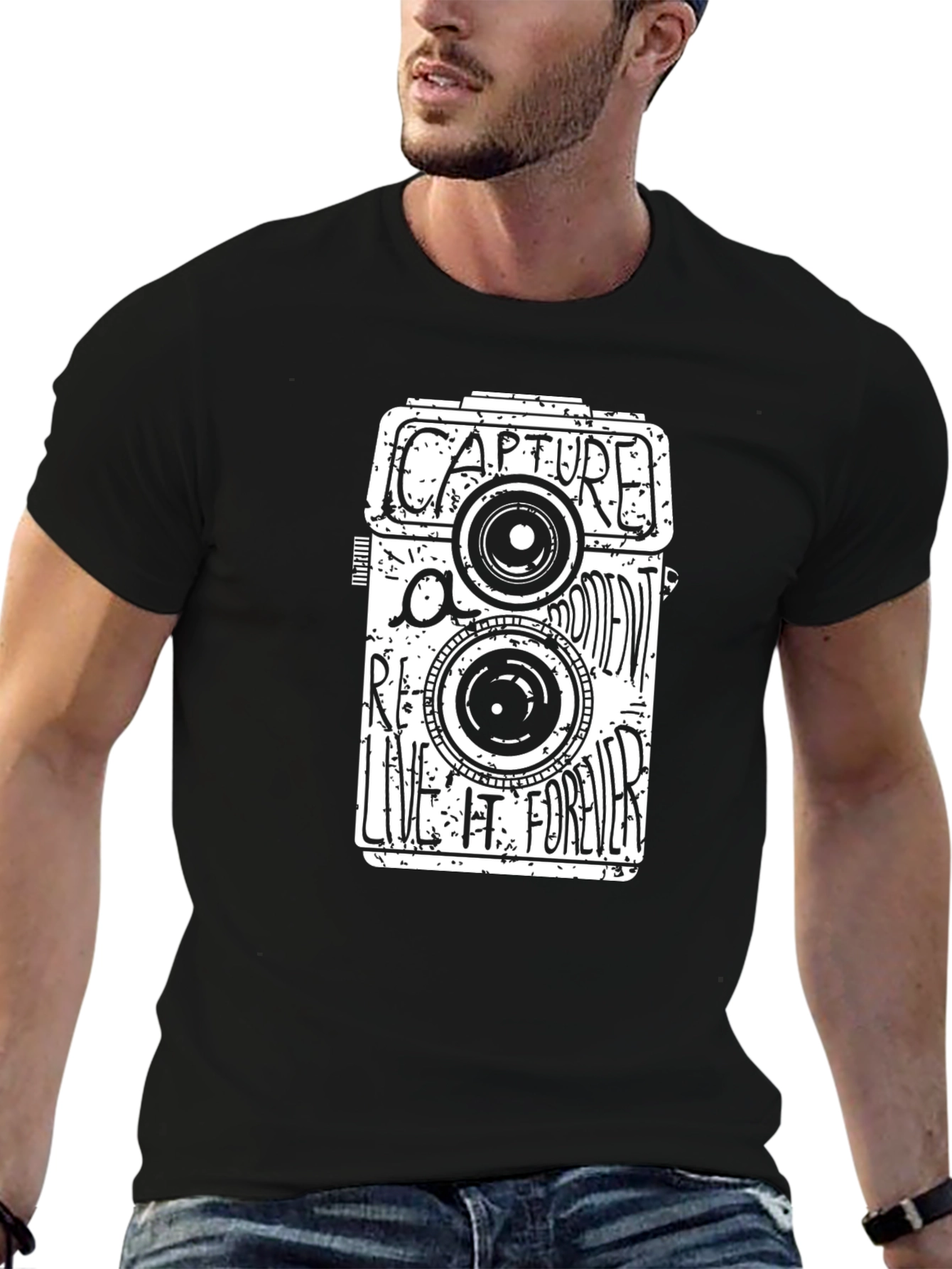 Retro Camera Graphic T-Shirt - Capture the Moment