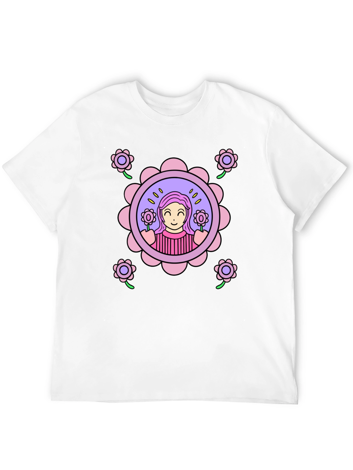 Floral Girl Graphic T-Shirt - Fun & Stylish