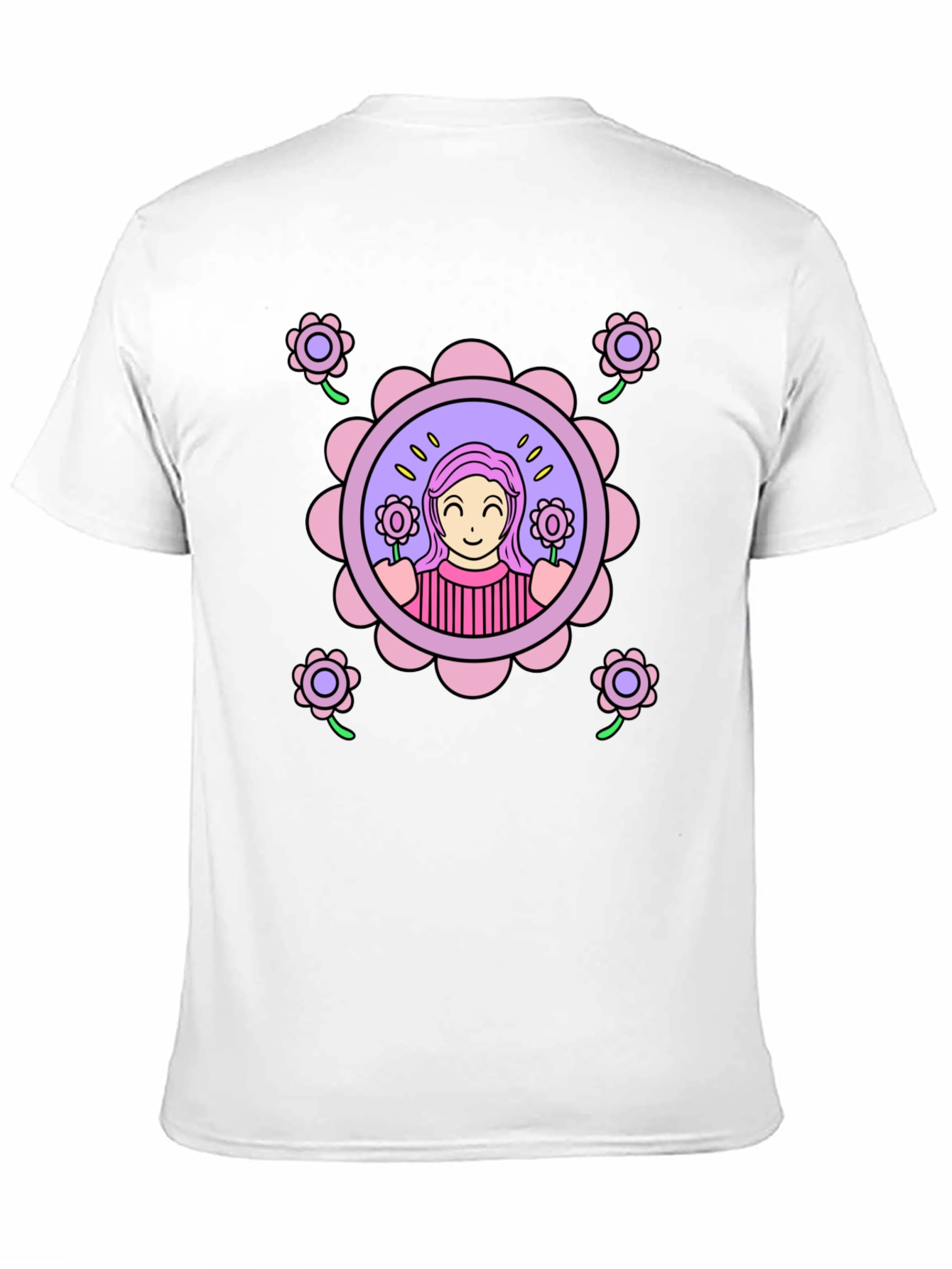Floral Girl Graphic T-Shirt - Fun & Stylish