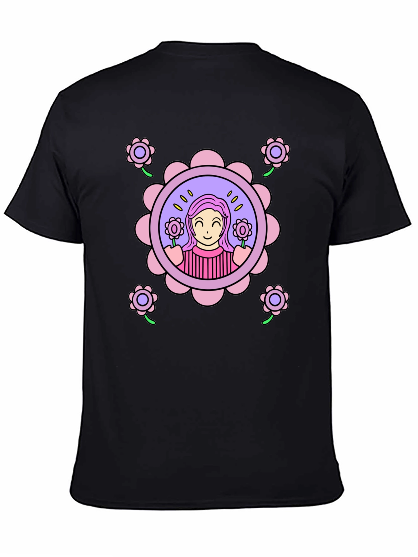 Floral Girl Graphic T-Shirt - Fun & Stylish