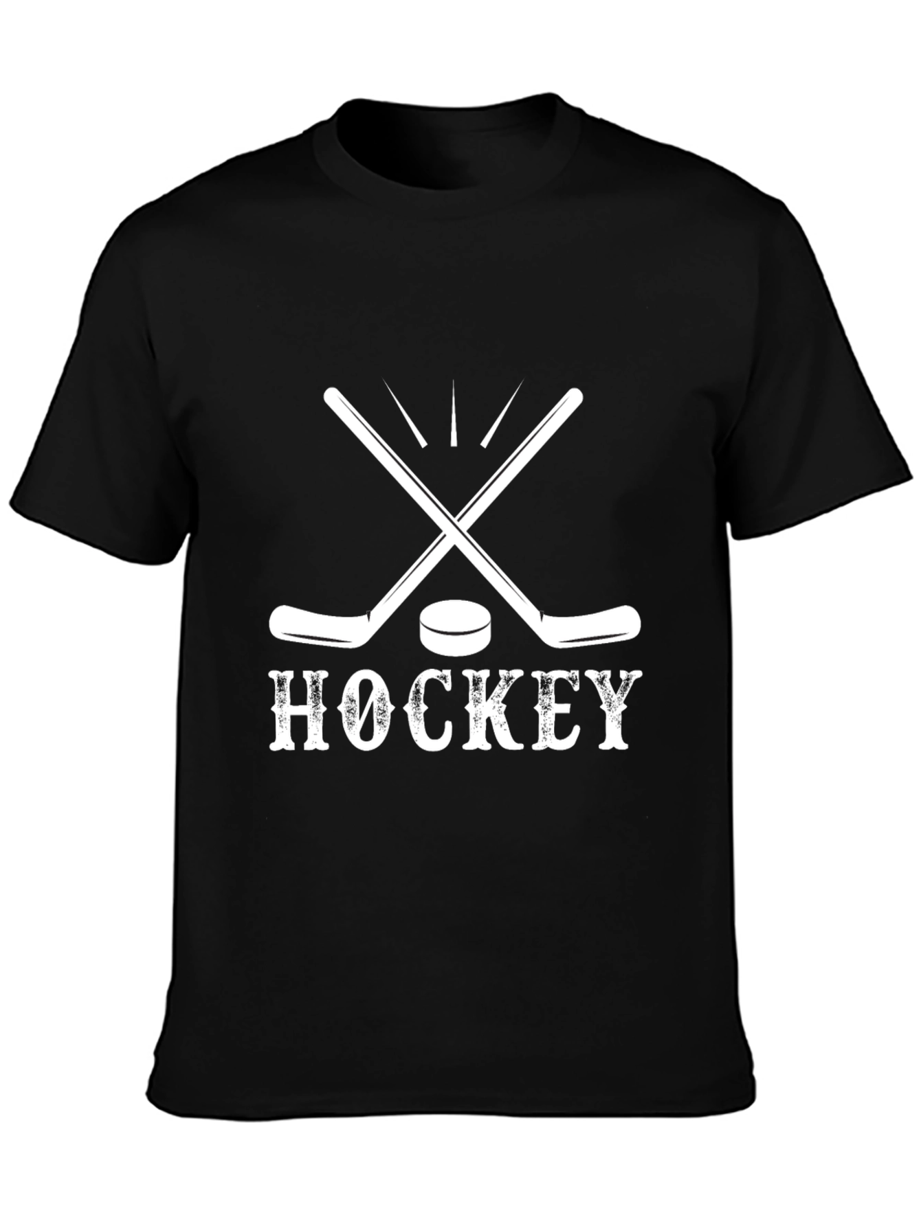 Hockey Graphic Tee - Cross Sticks & Puck Design