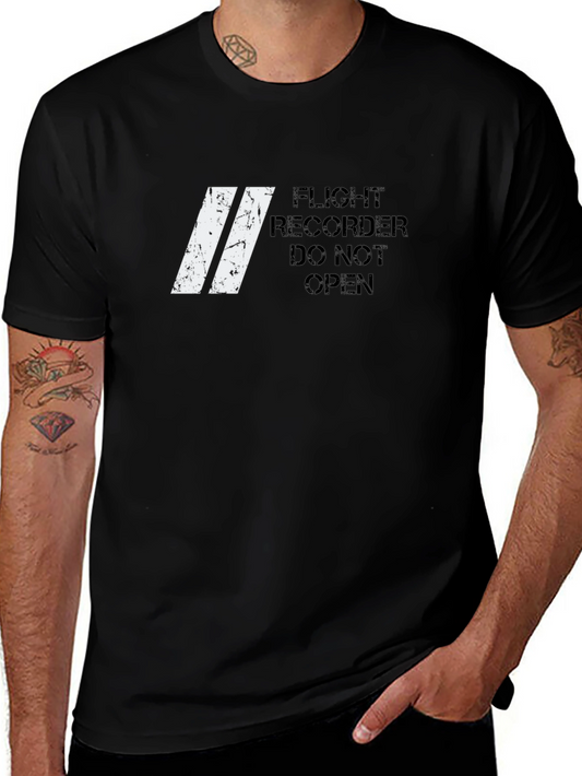 Flight Recorder Do Not Open Black T-Shirt