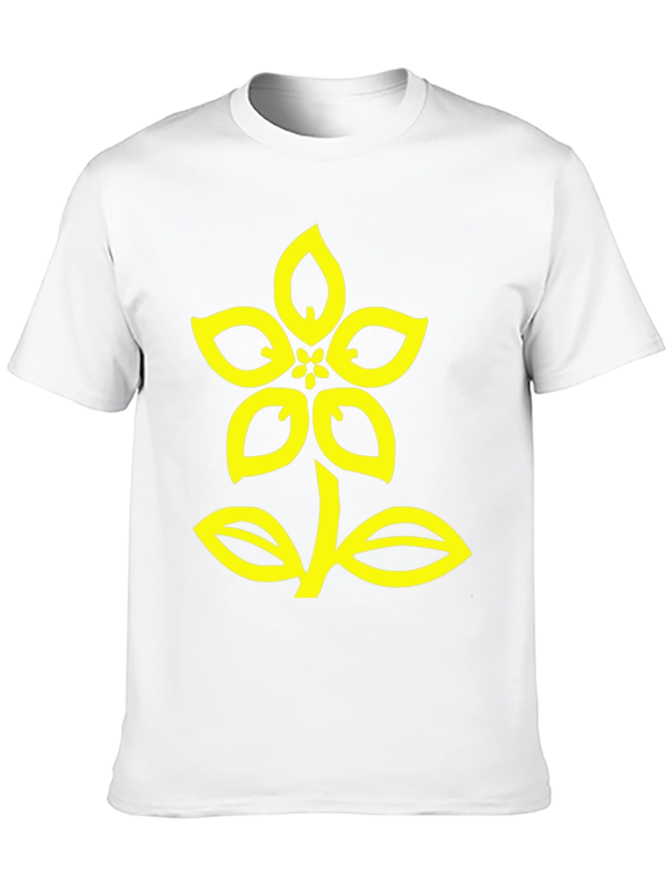 Black T-Shirt with Yellow Flower Design