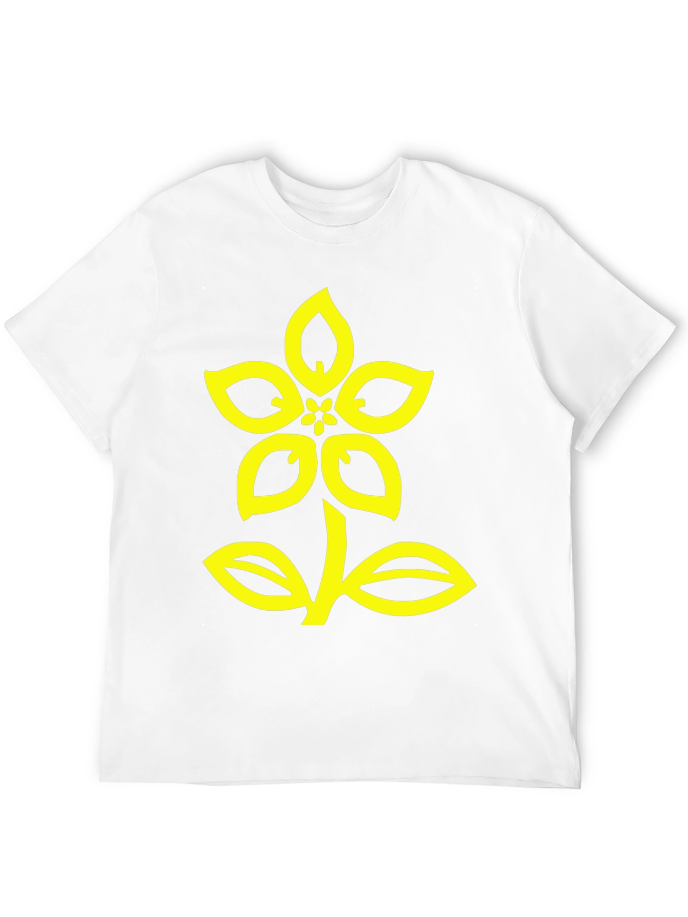 Black T-Shirt with Yellow Flower Design