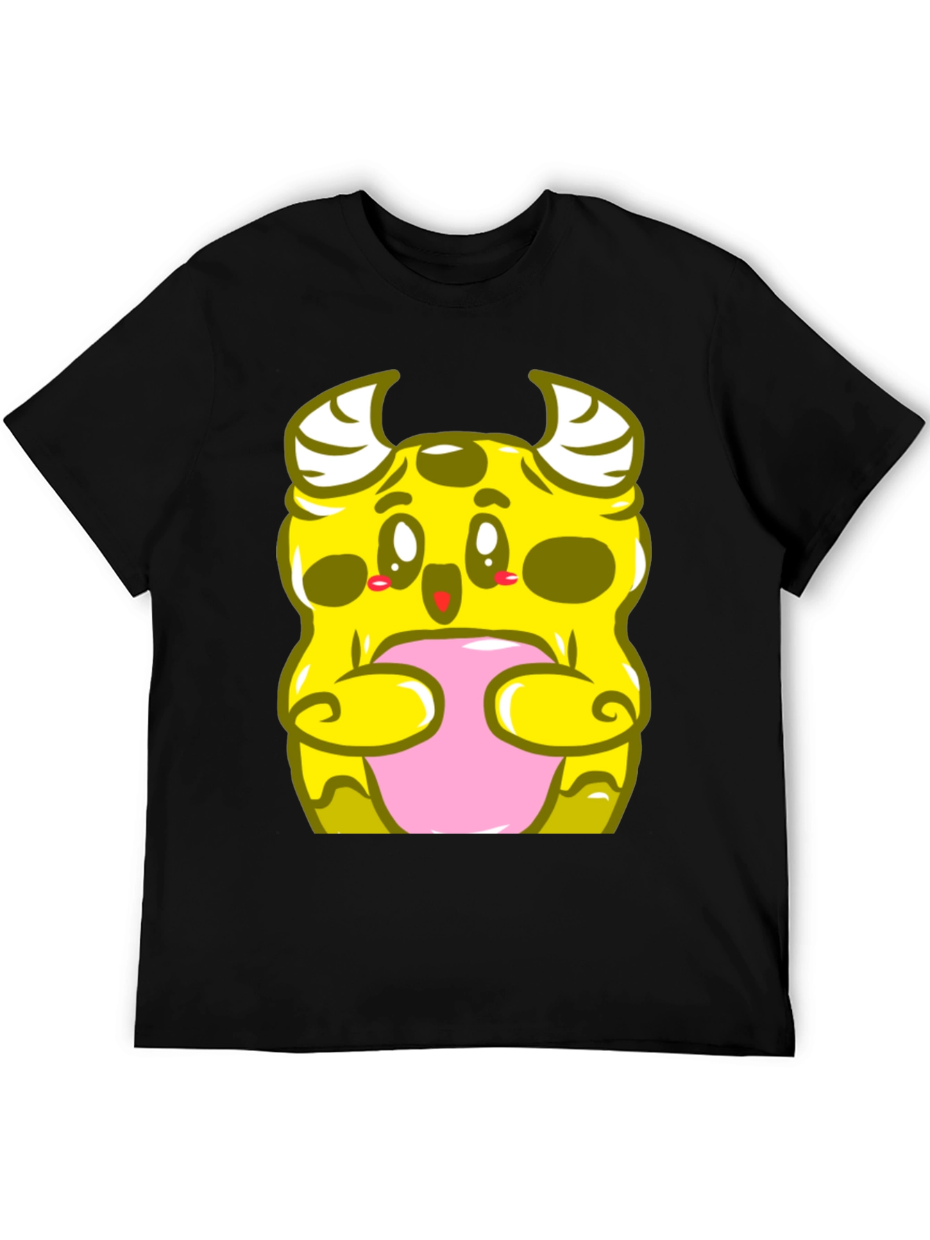 Cute Monster Graphic T-Shirt - Black Cotton Tee