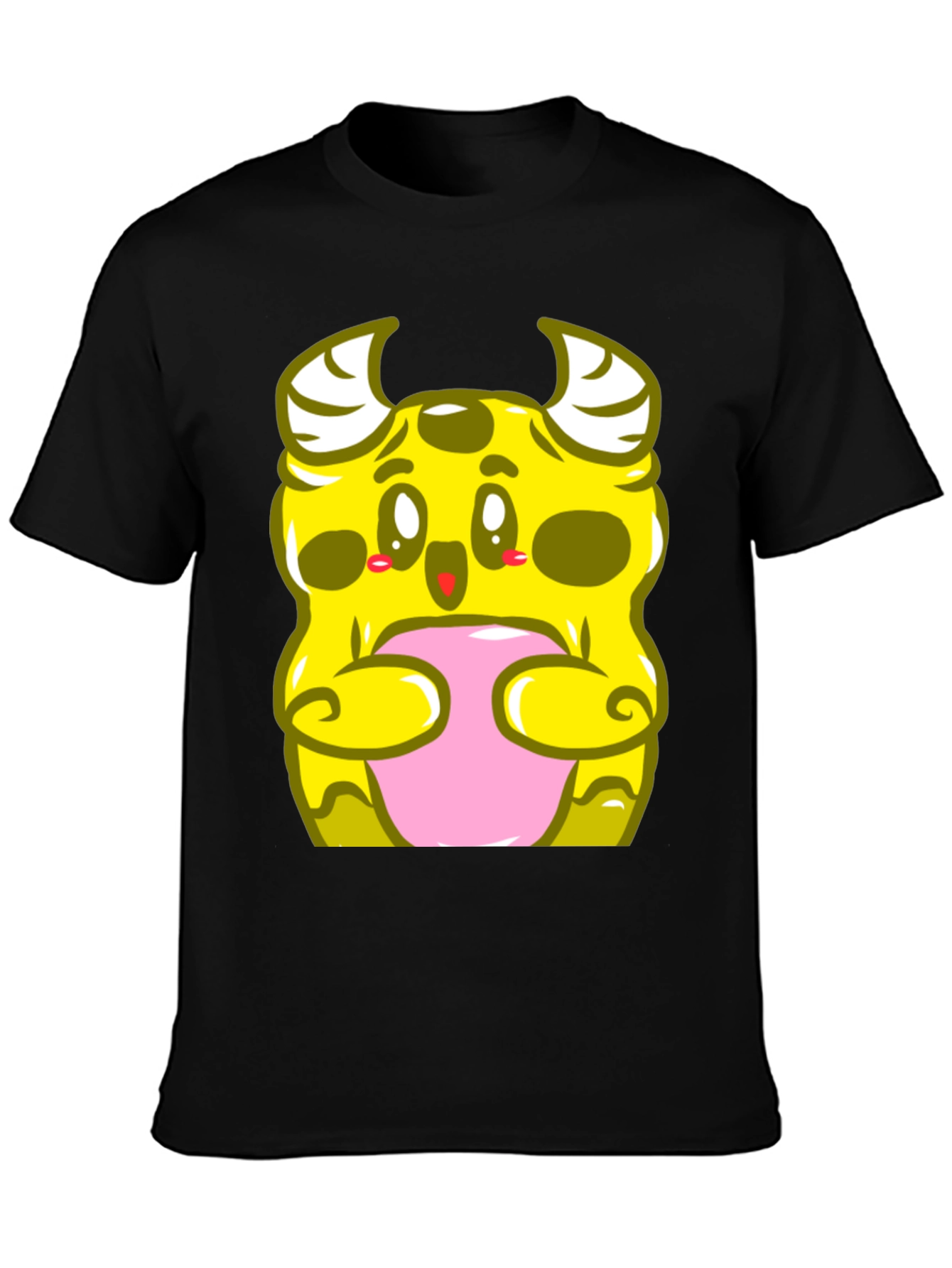 Cute Monster Graphic T-Shirt - Black Cotton Tee