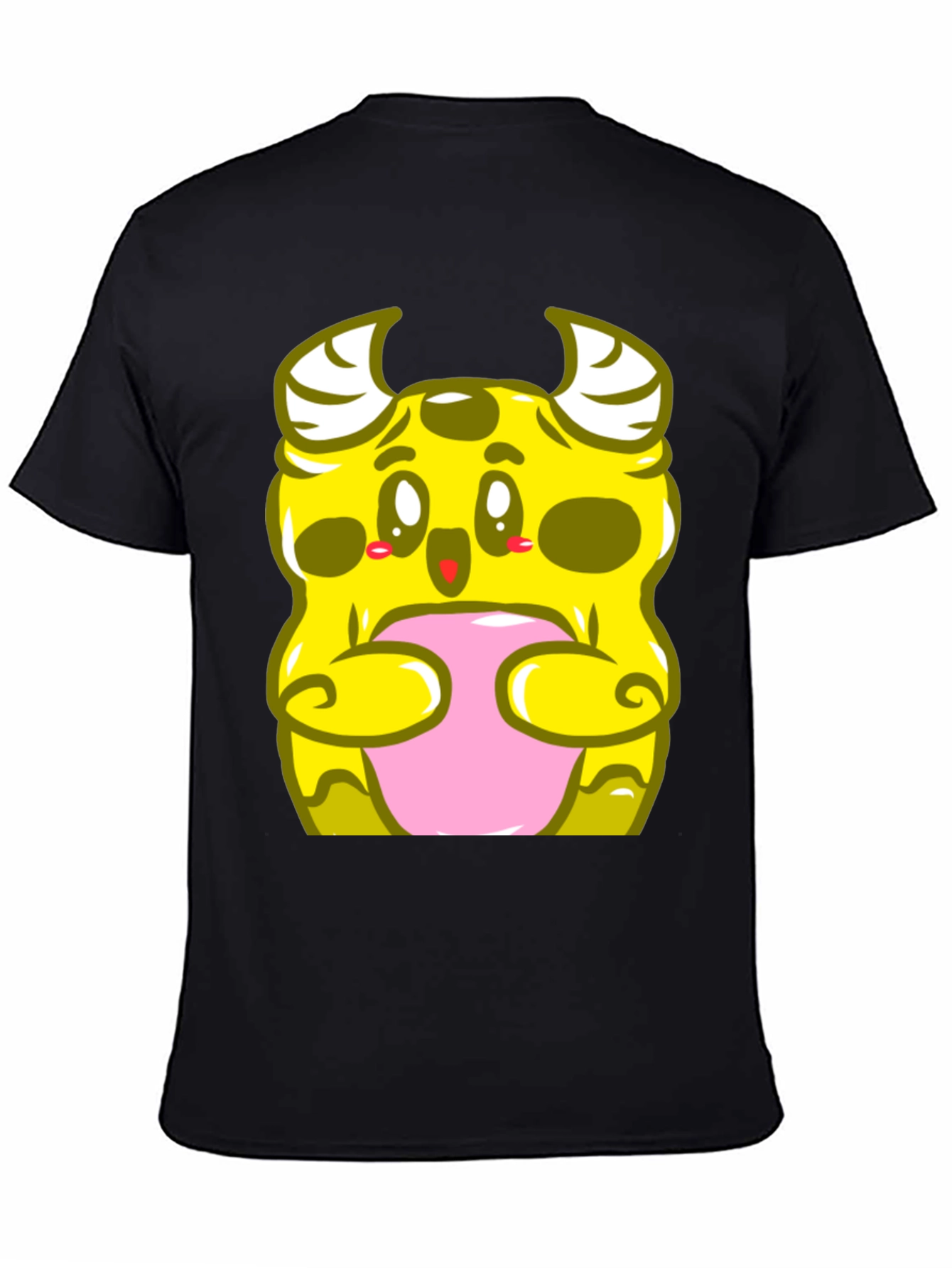 Cute Monster Graphic T-Shirt - Black Cotton Tee