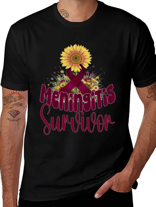 Meningitis Survivor Sunflower Ribbon T-Shirt