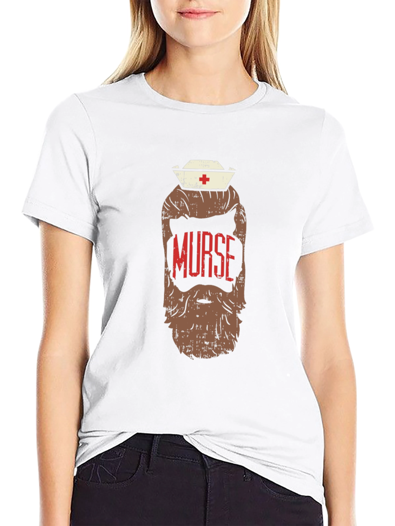 Murse Beard T-Shirt - Novelty Nurse Graphic Tee