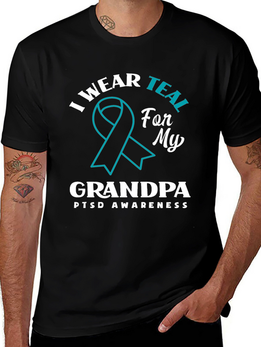 I Wear Teal For My Grandpa PTSD Awareness T-Shirt