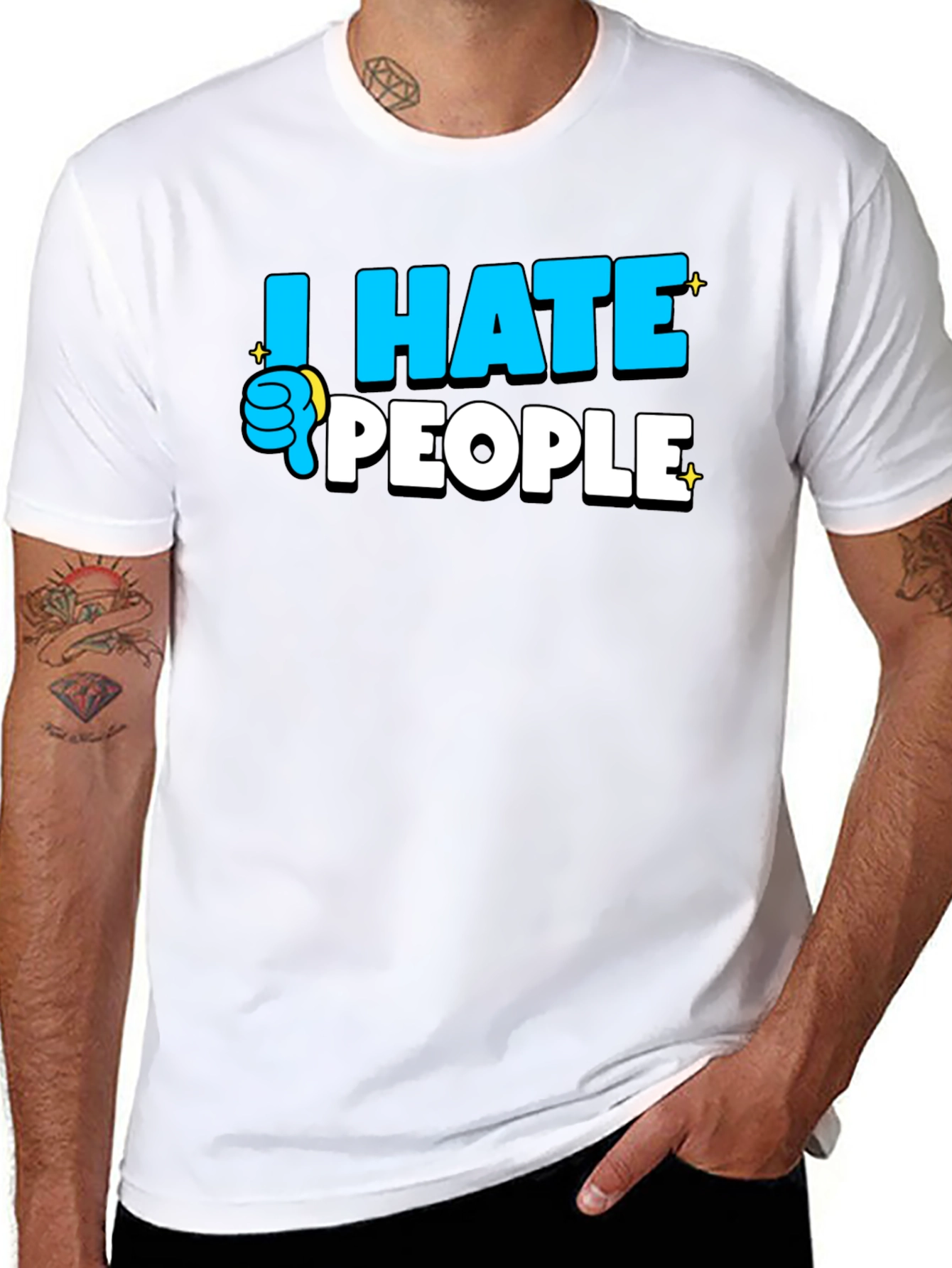 I Hate People Graphic T-Shirt - Black