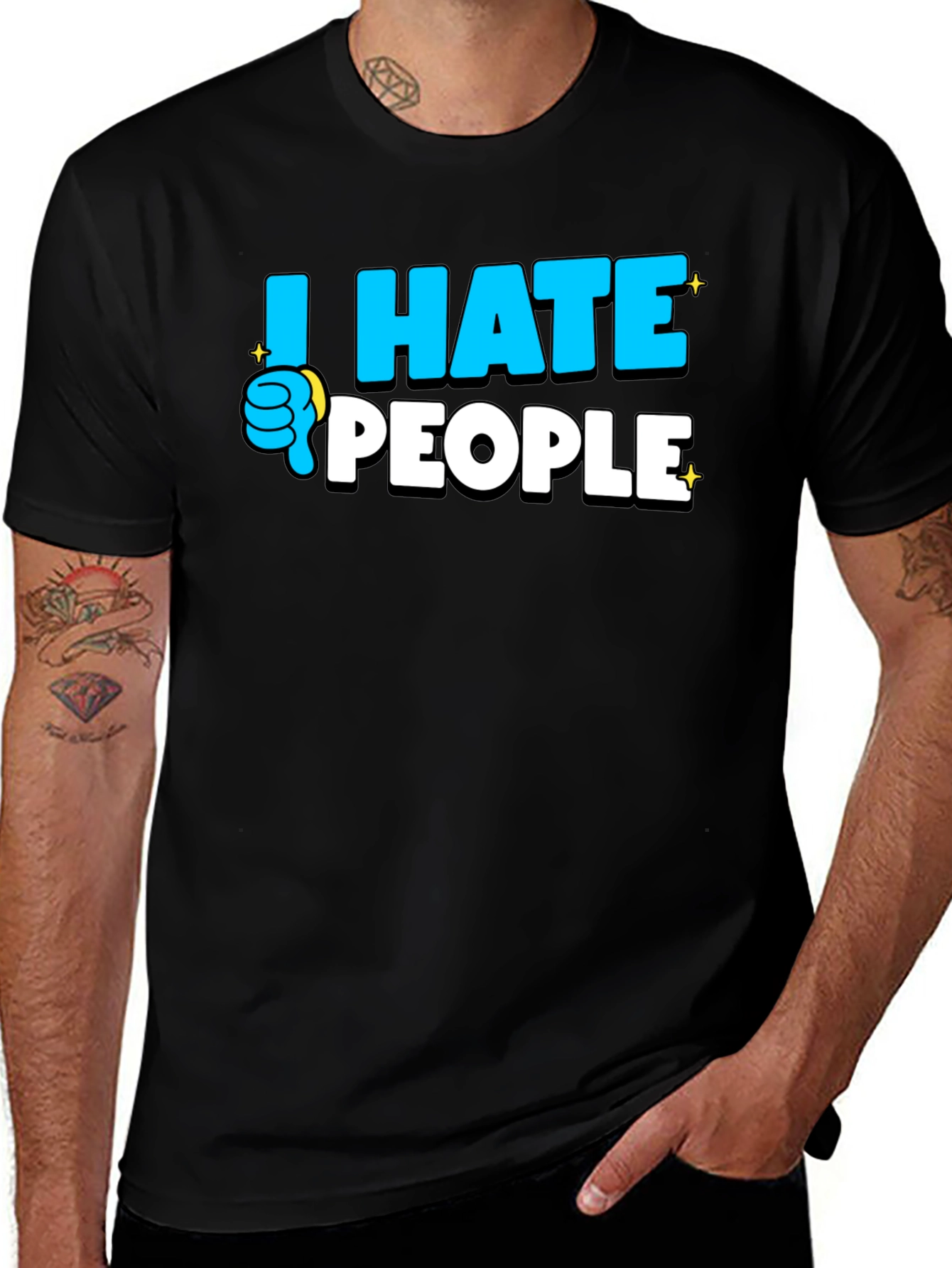 I Hate People Graphic T-Shirt - Black