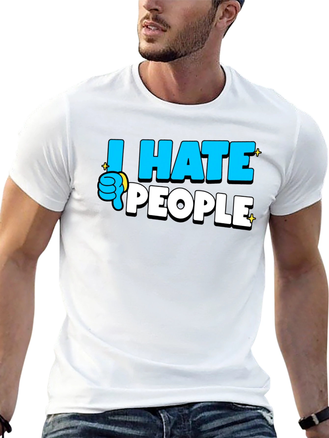 I Hate People Graphic T-Shirt - Black