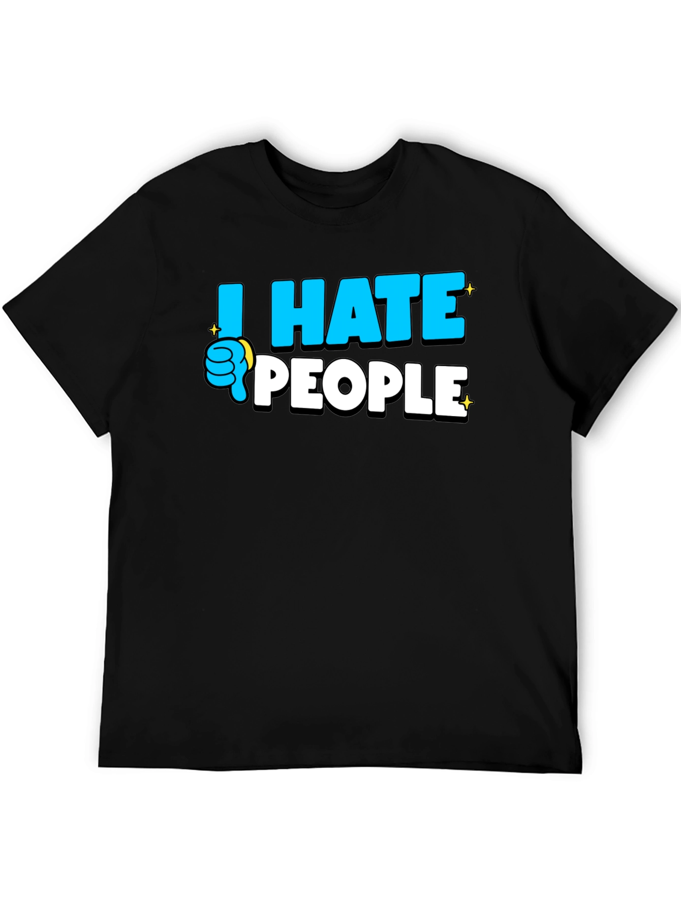 I Hate People Graphic T-Shirt - Black