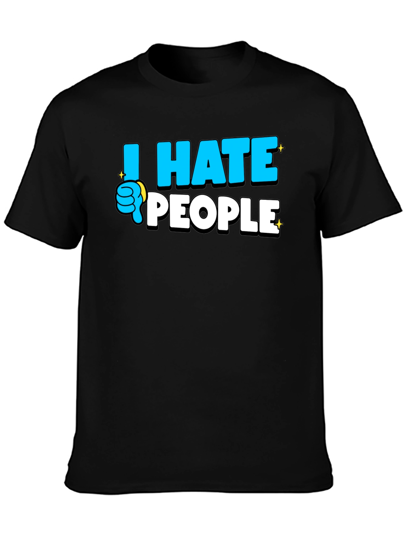 I Hate People Graphic T-Shirt - Black