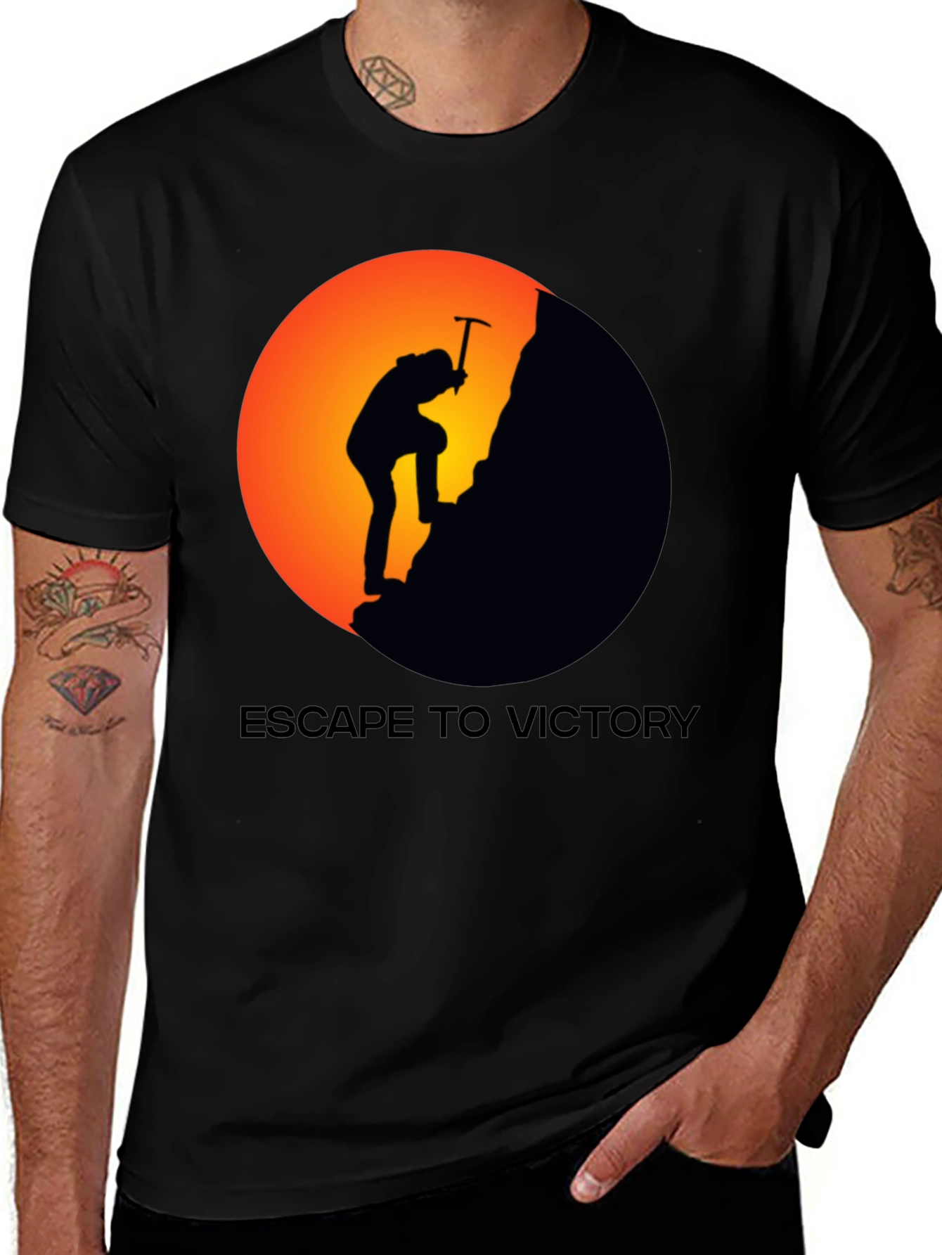 Escape To Victory Black Graphic T-Shirt