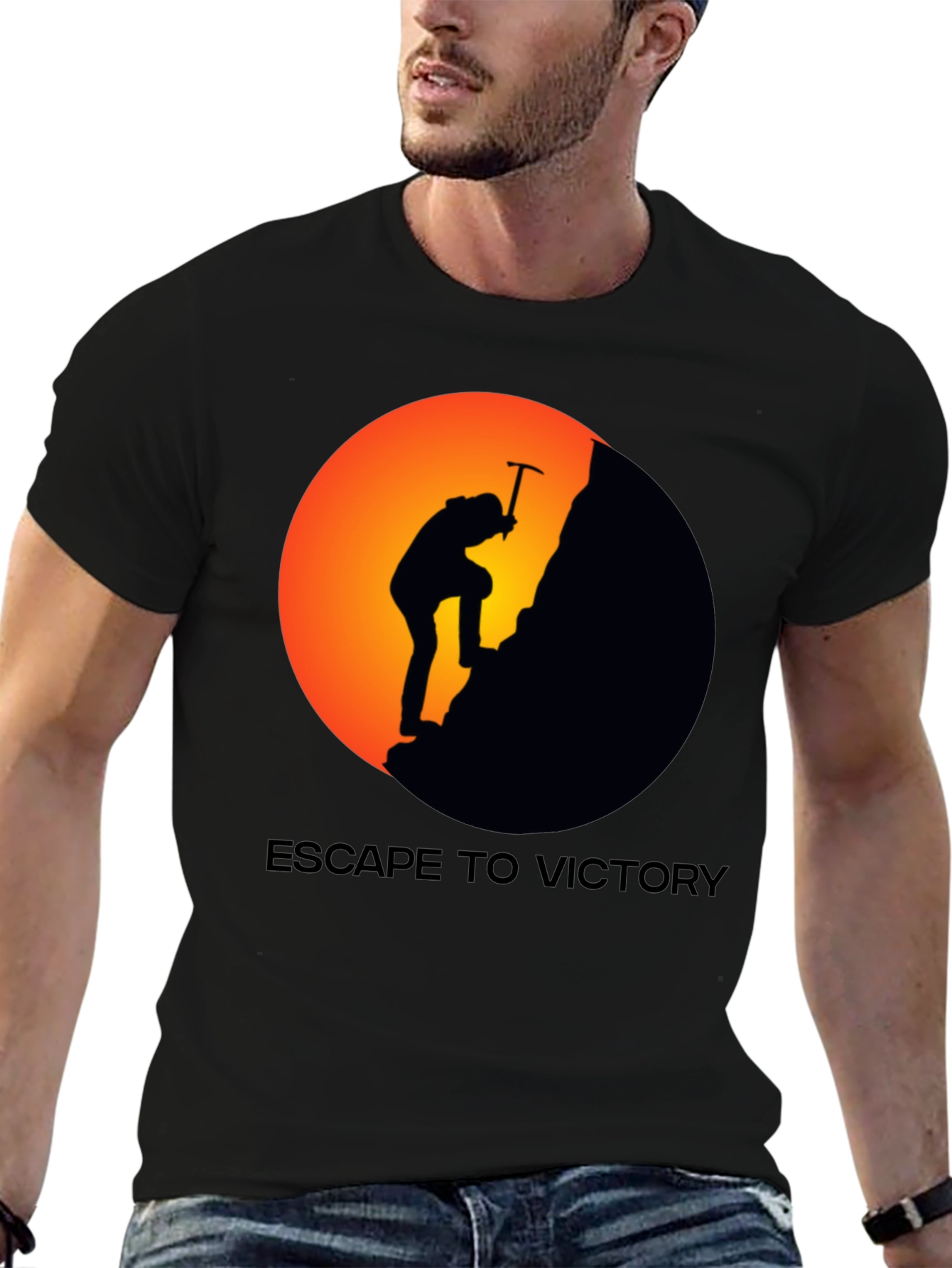 Escape To Victory Black Graphic T-Shirt