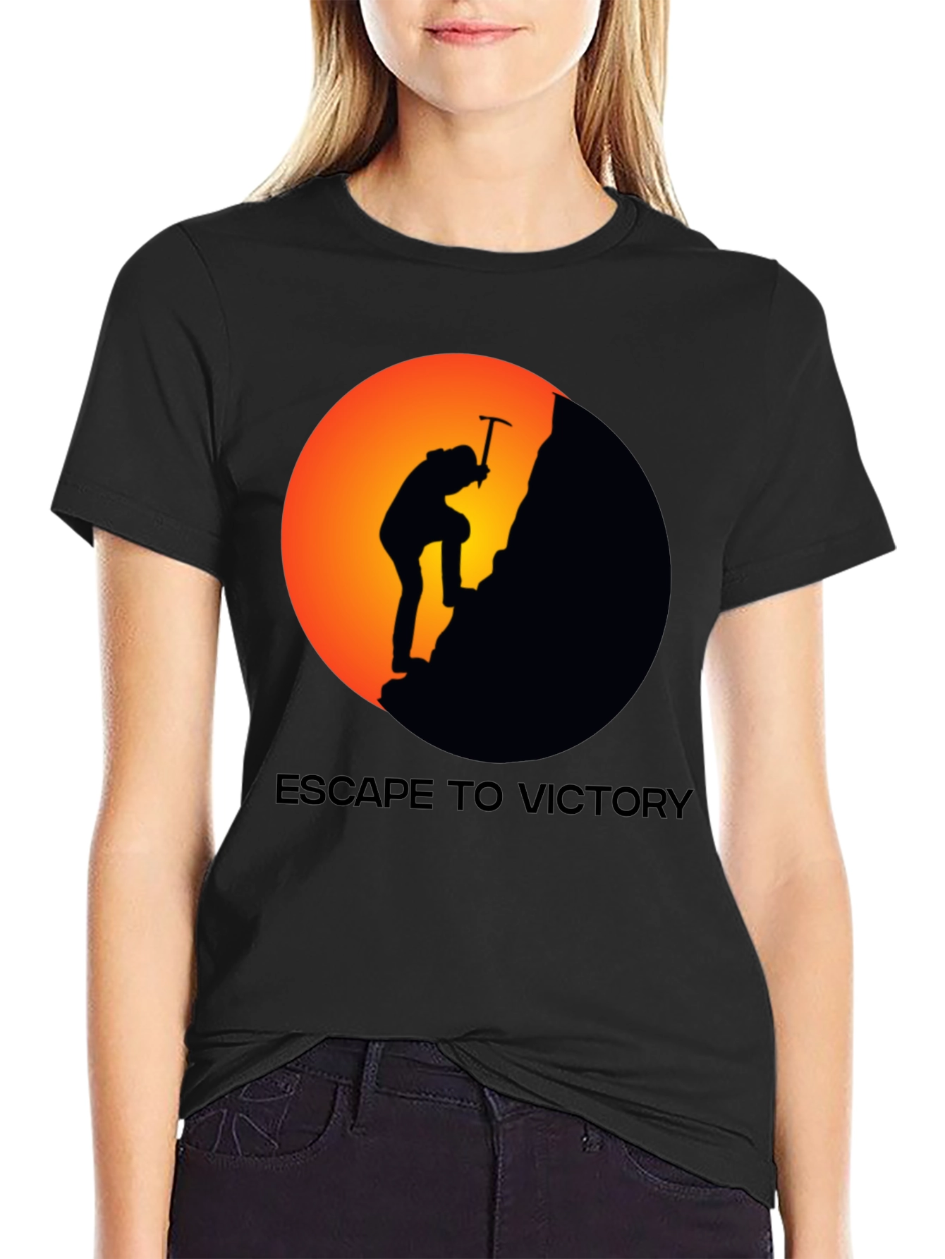 Escape To Victory Black Graphic T-Shirt