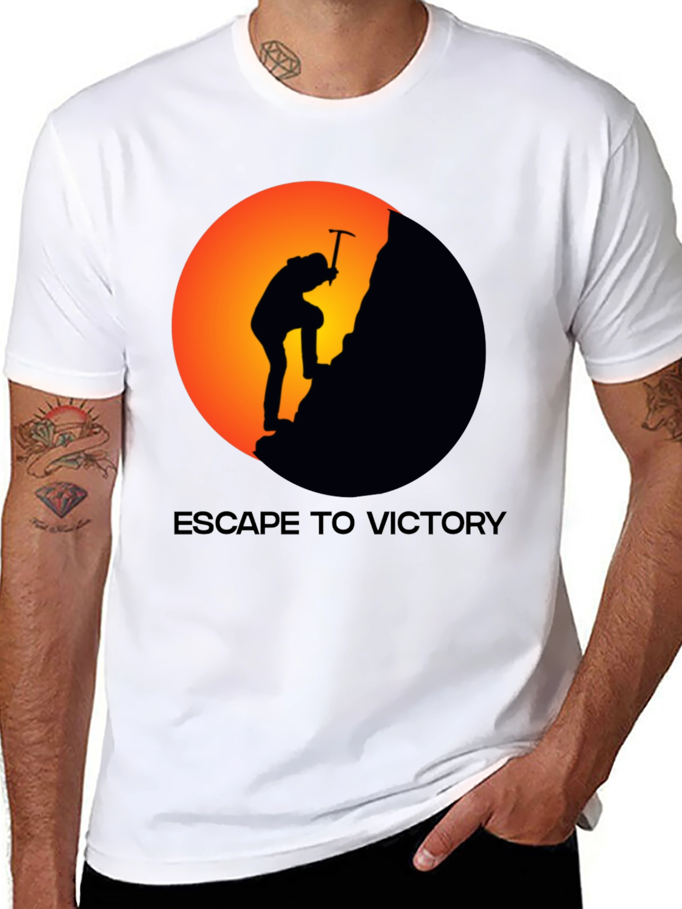 Escape To Victory Black Graphic T-Shirt