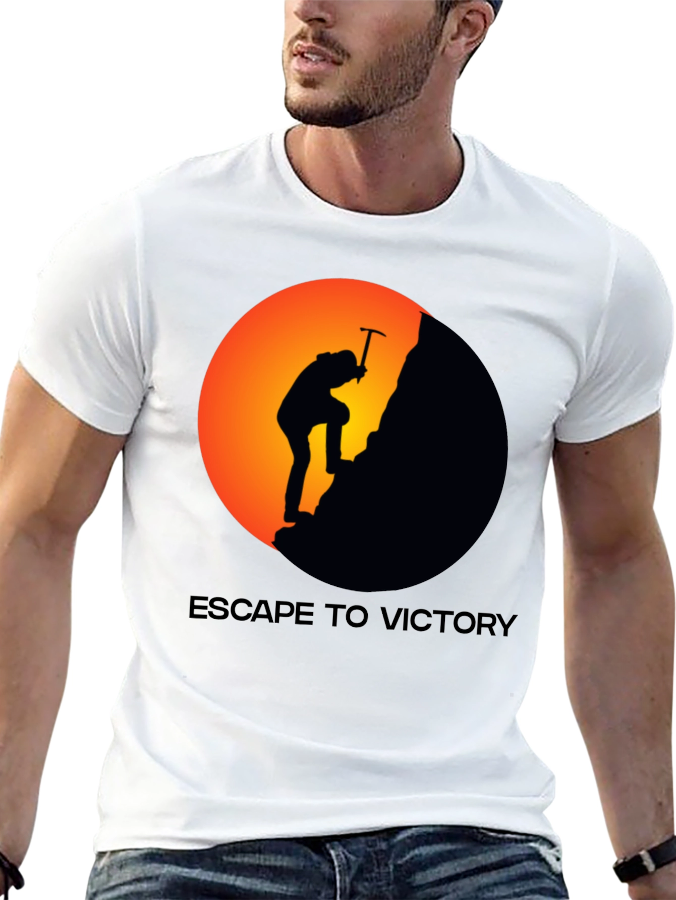 Escape To Victory Black Graphic T-Shirt