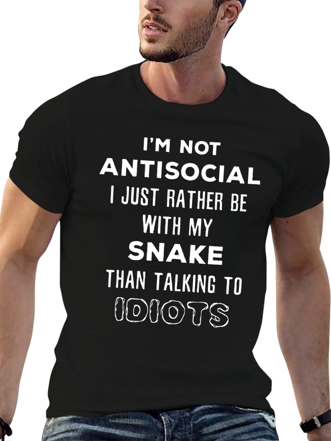 Funny Antisocial Snake Lover Graphic Tee