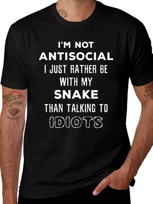Funny Antisocial Snake Lover Graphic Tee