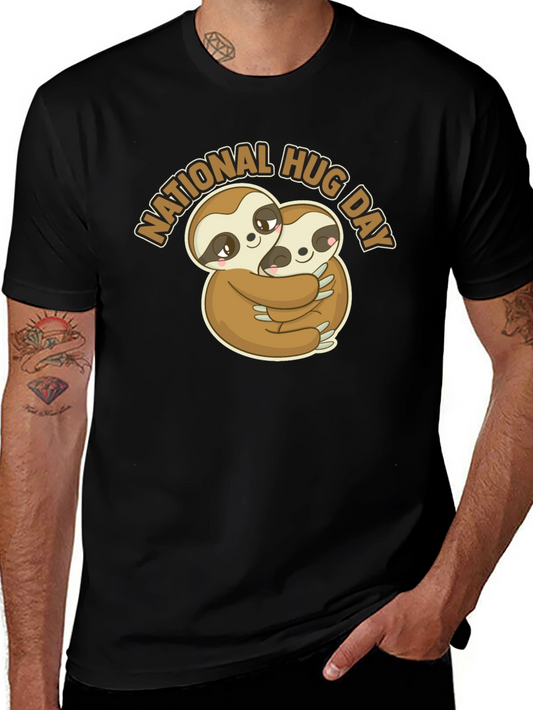 National Hug Day Sloth Graphic T-Shirt