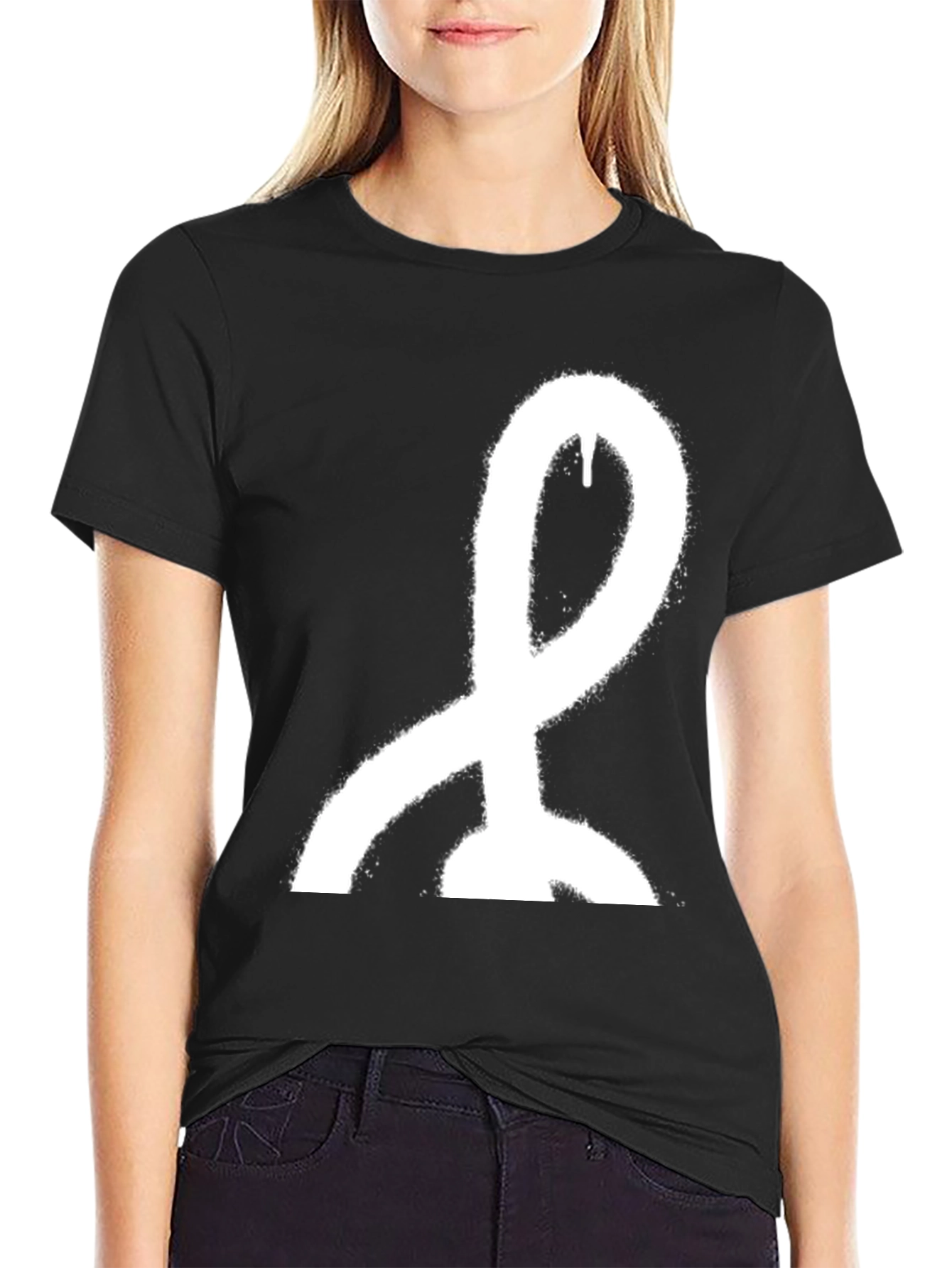 Modern Art Graphic Tee - Stylish Black Cotton T-Shirt
