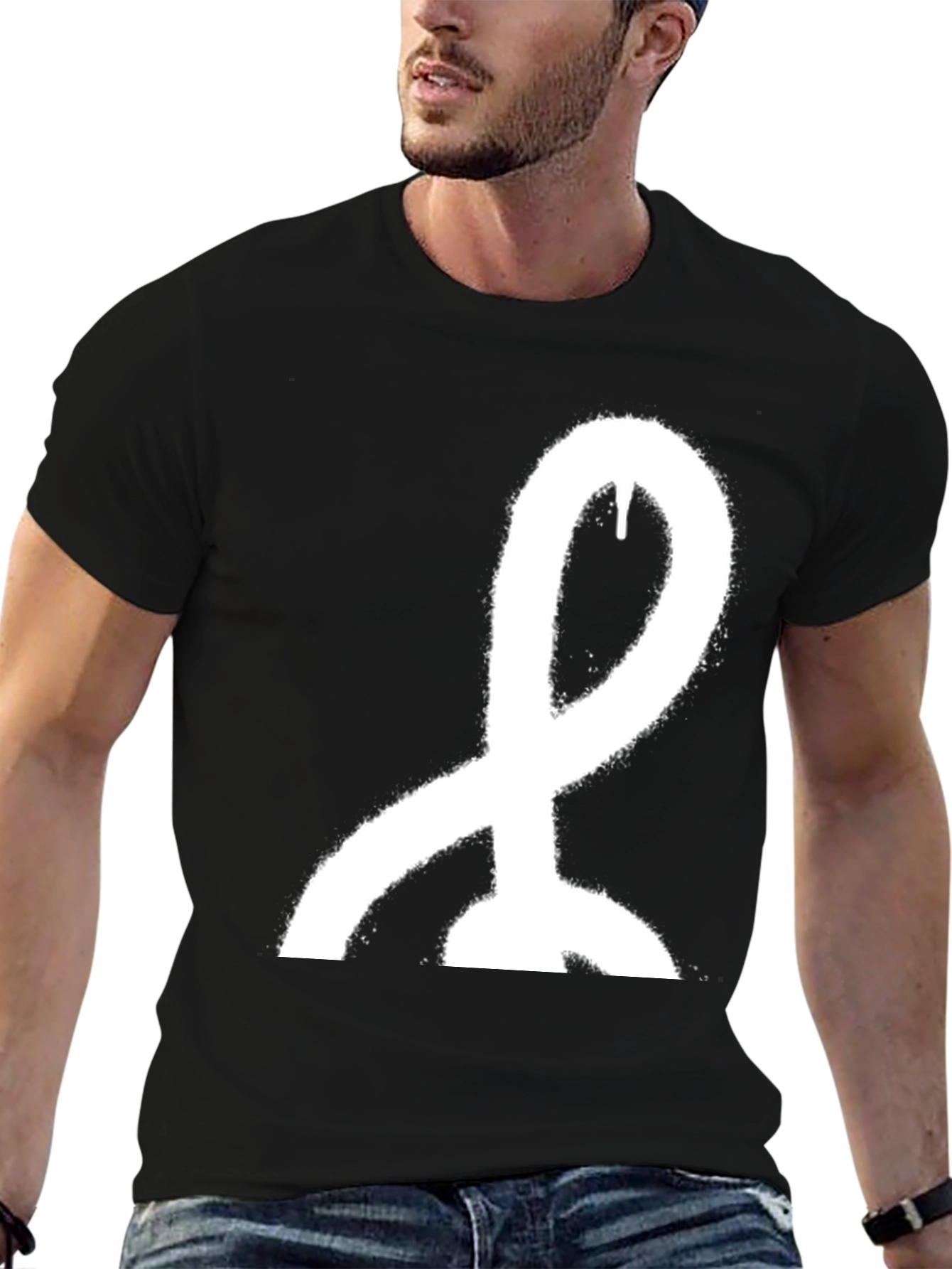 Modern Art Graphic Tee - Stylish Black Cotton T-Shirt
