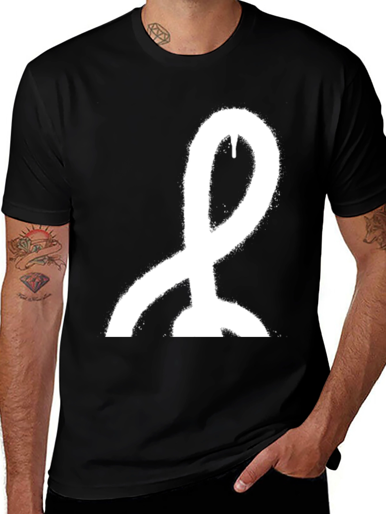 Modern Art Graphic Tee - Stylish Black Cotton T-Shirt