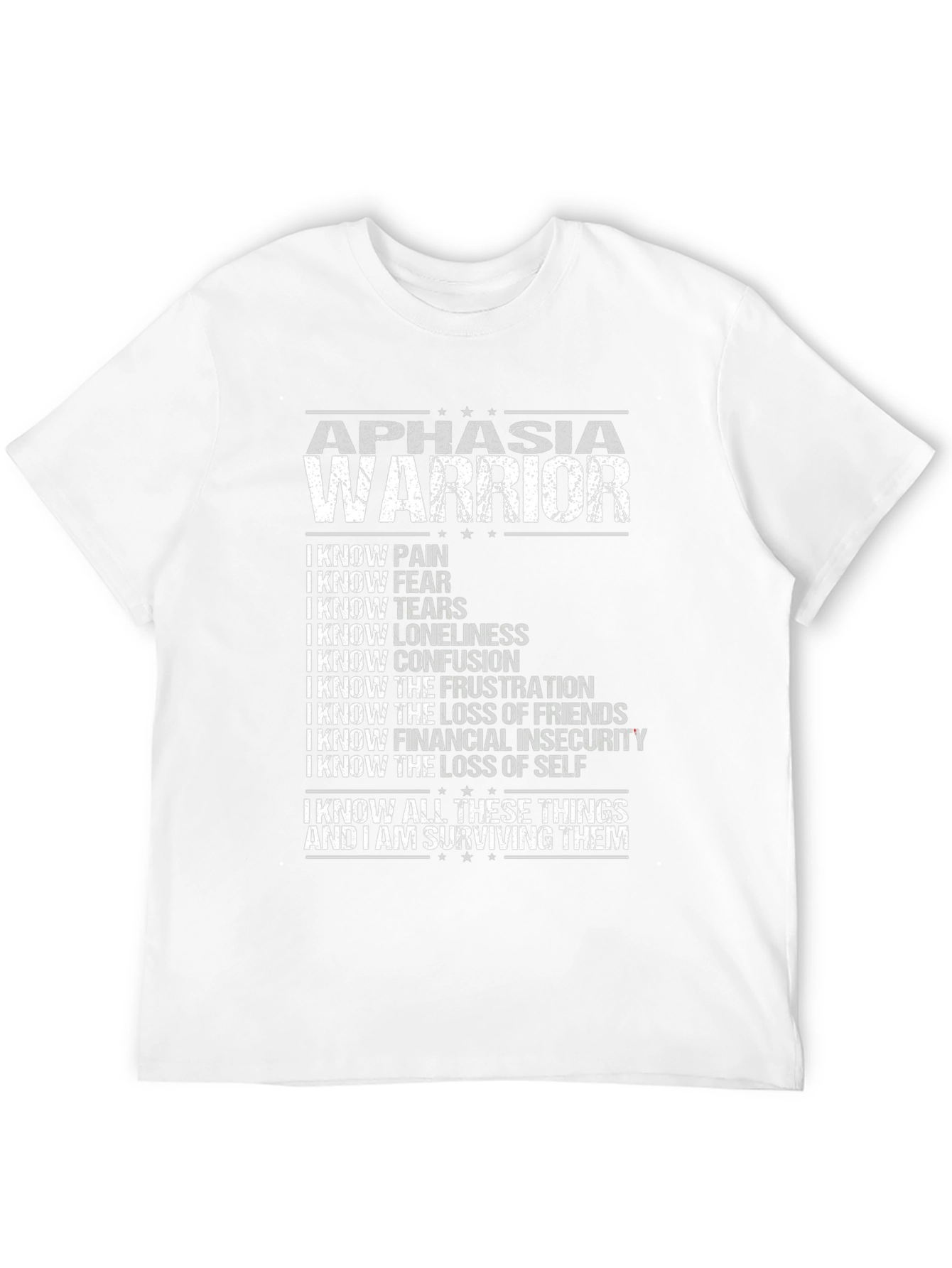 Aphasia Warrior Black T-Shirt - Surviving and Strong