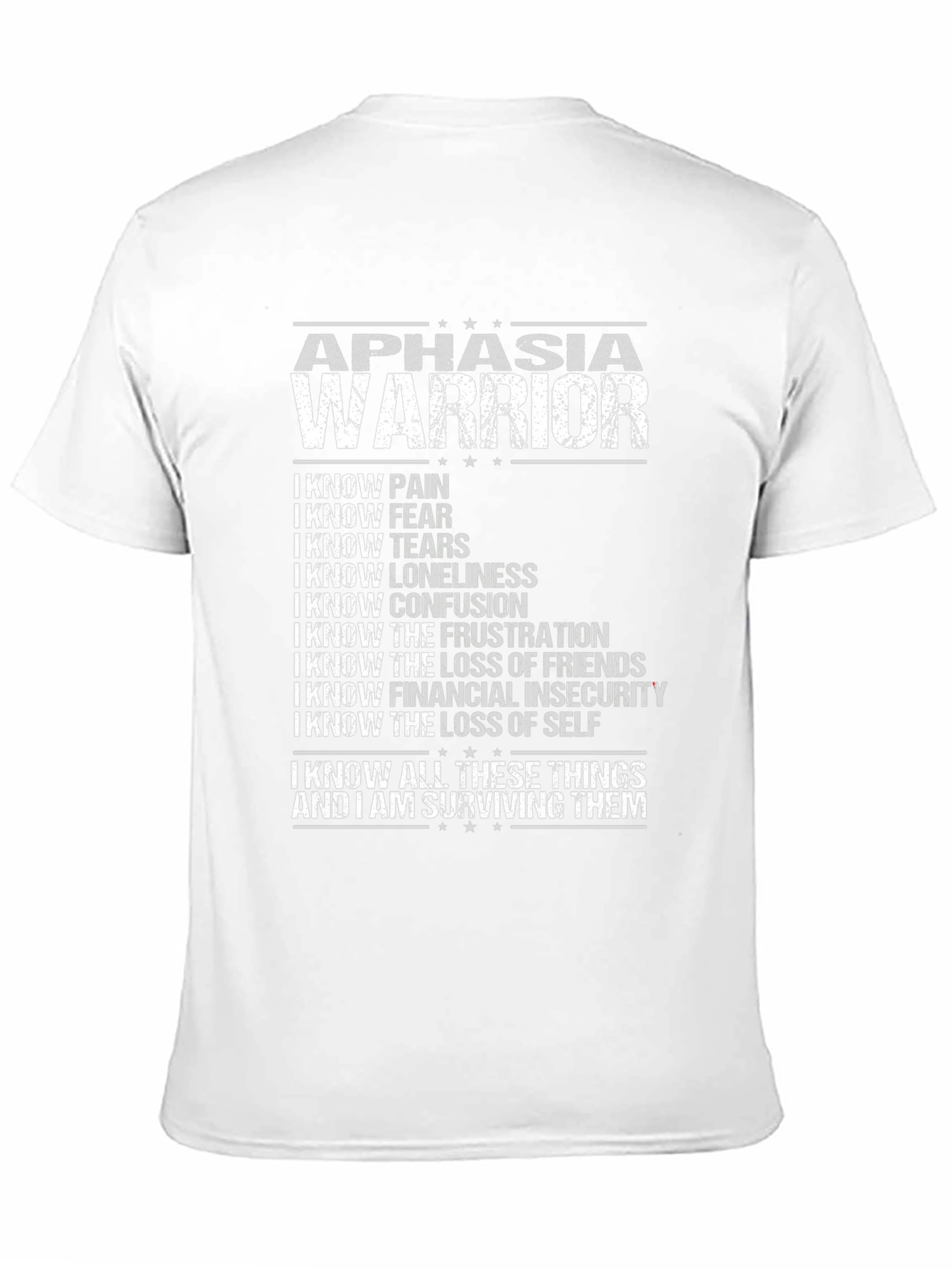 Aphasia Warrior Black T-Shirt - Surviving and Strong