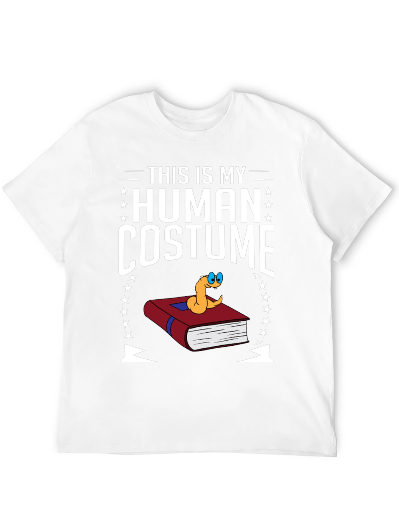 Human Costume Worm Book T-Shirt Funny Graphic Tee