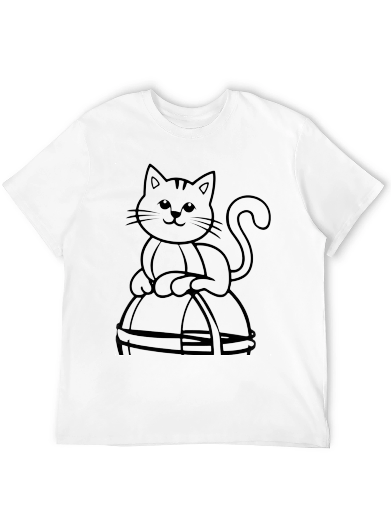 Black Cat in Basket T-Shirt - Mens Graphic Tee