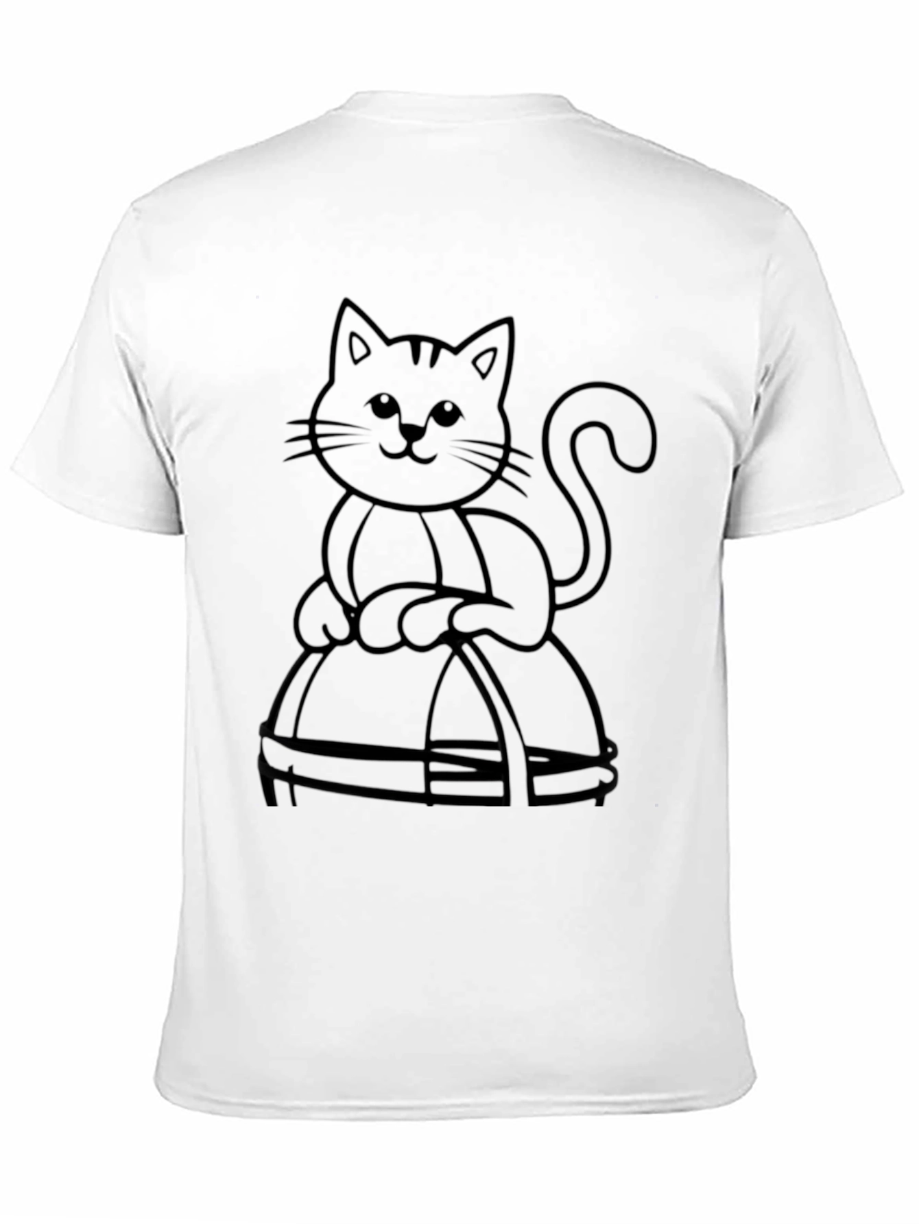 Black Cat in Basket T-Shirt - Mens Graphic Tee