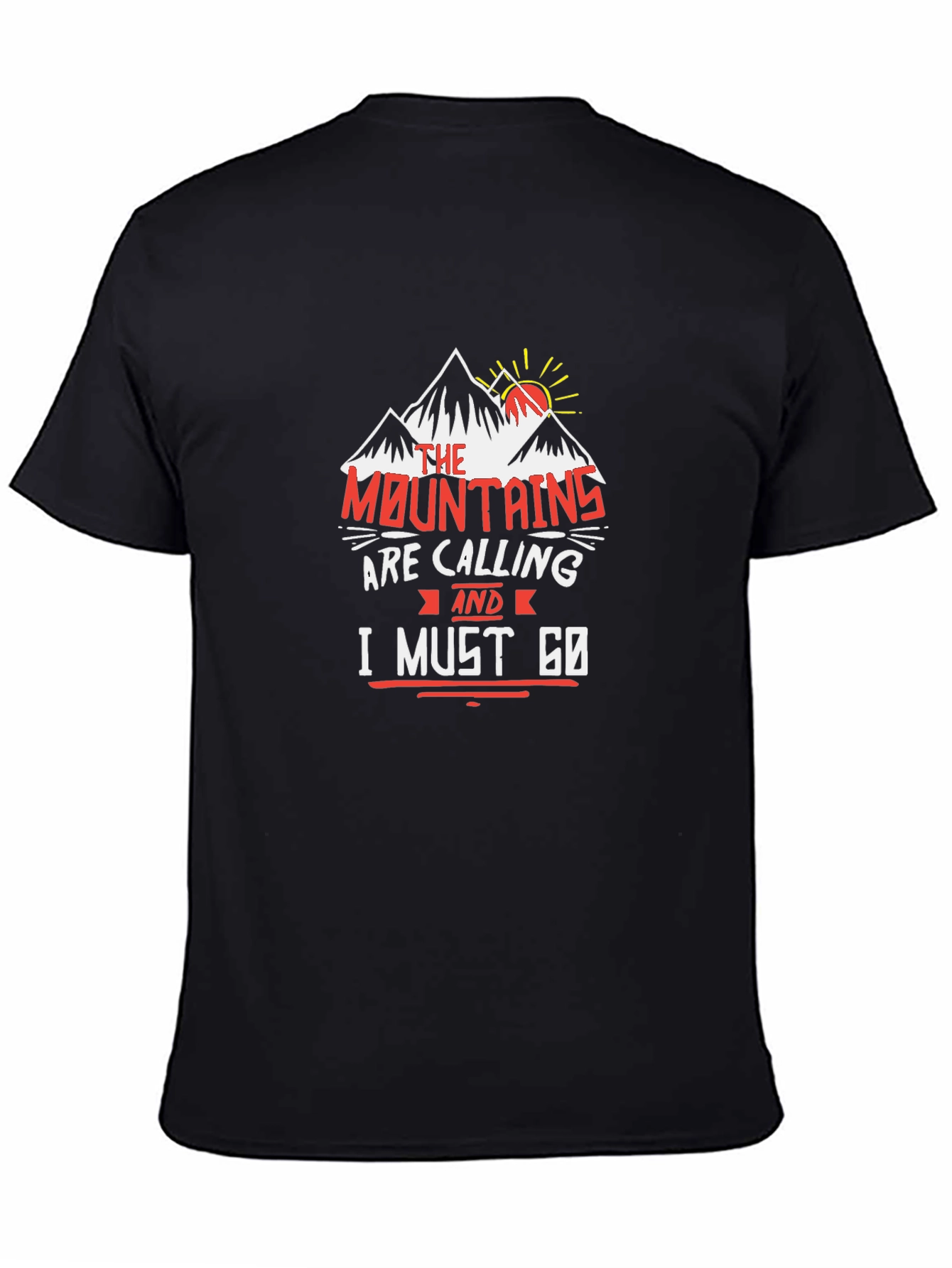 Mountains are Calling Black T-Shirt