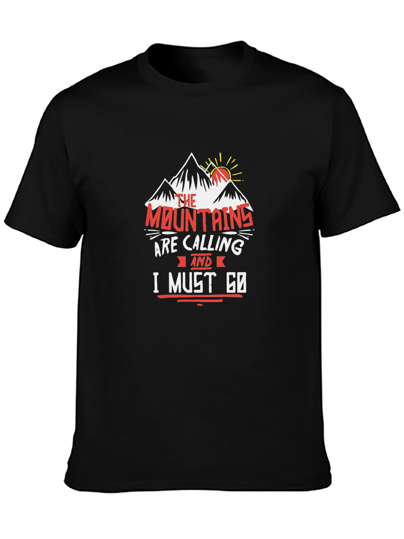Mountains are Calling Black T-Shirt